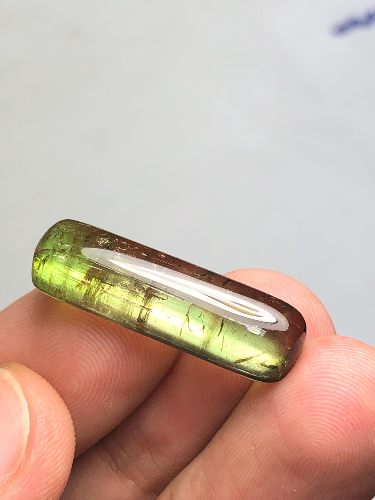 16.40 ct green tourmaline cabochon flat back