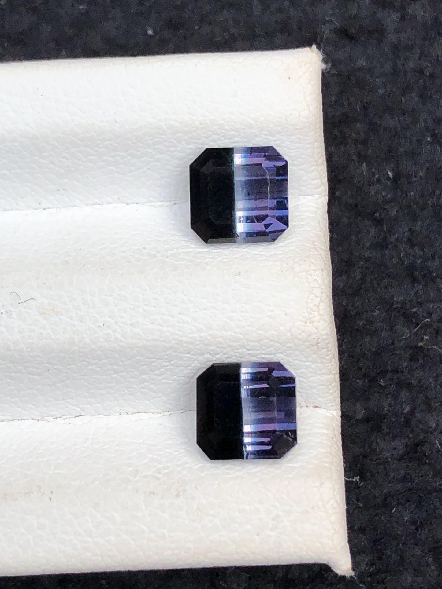 2.90 CTs unique bi colour tourmaline pair faceted natural