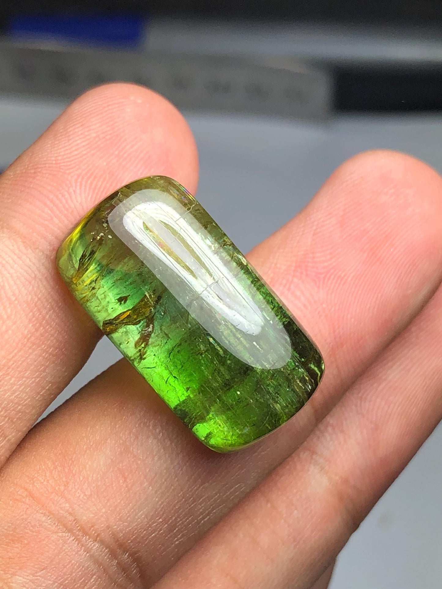 Green tourmaline cabochon 29.60 carat