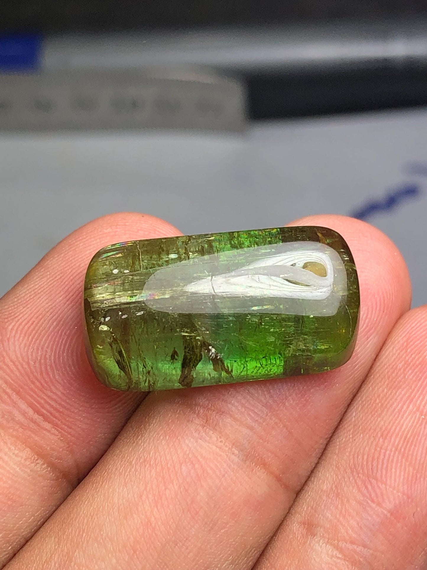 Green tourmaline cabochon 29.60 carat