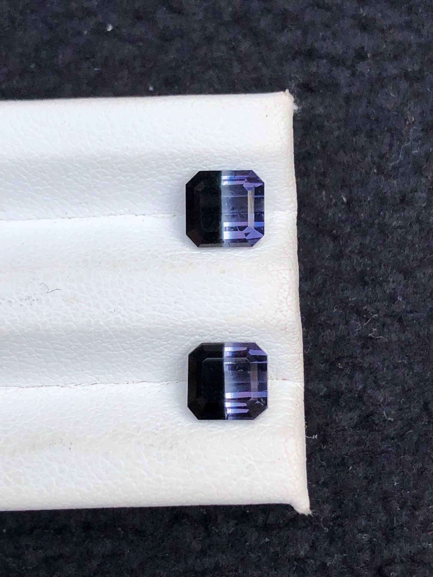 2.90 CTs unique bi colour tourmaline pair faceted natural