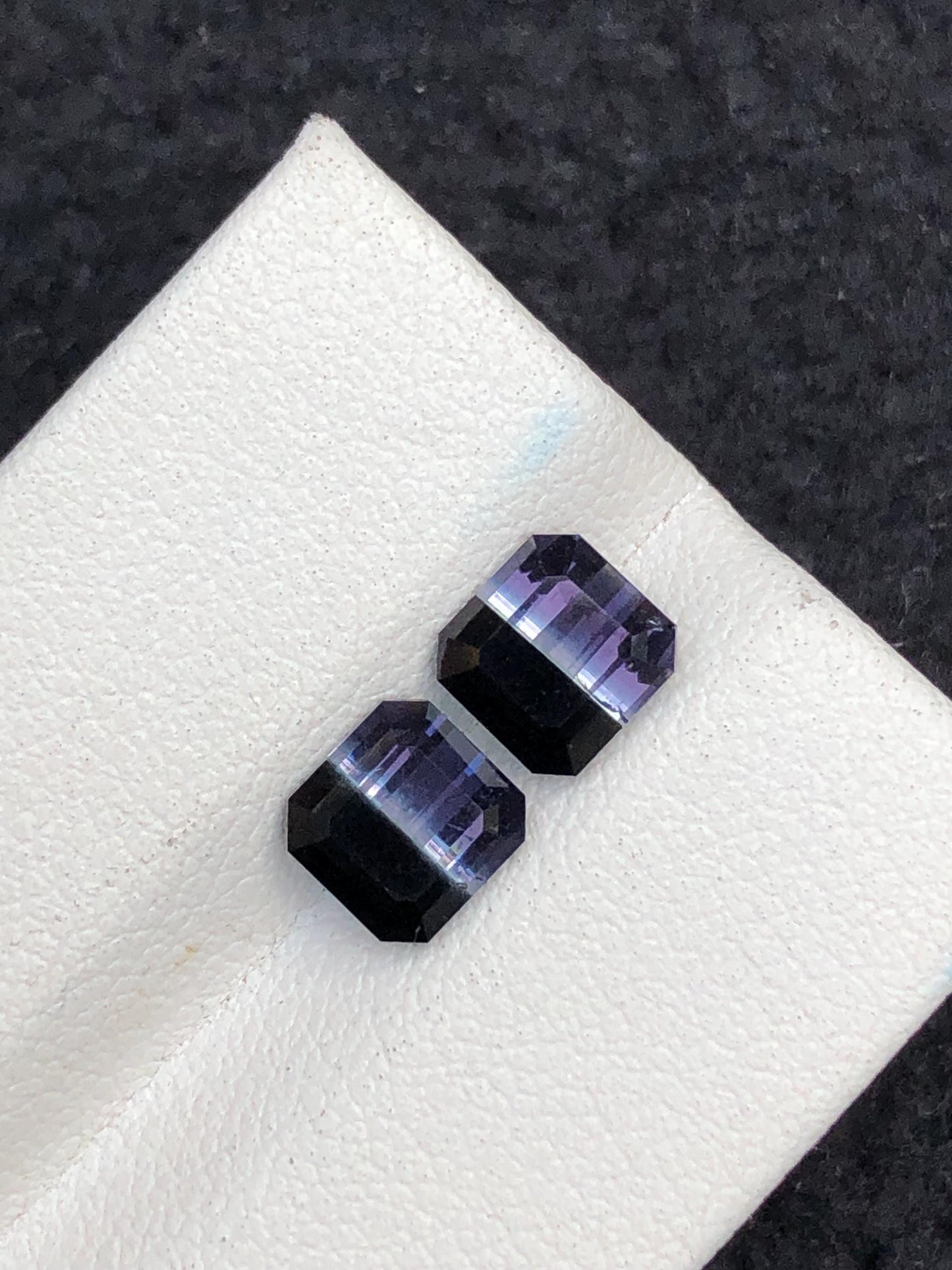 2.90 CTs unique bi colour tourmaline pair faceted natural