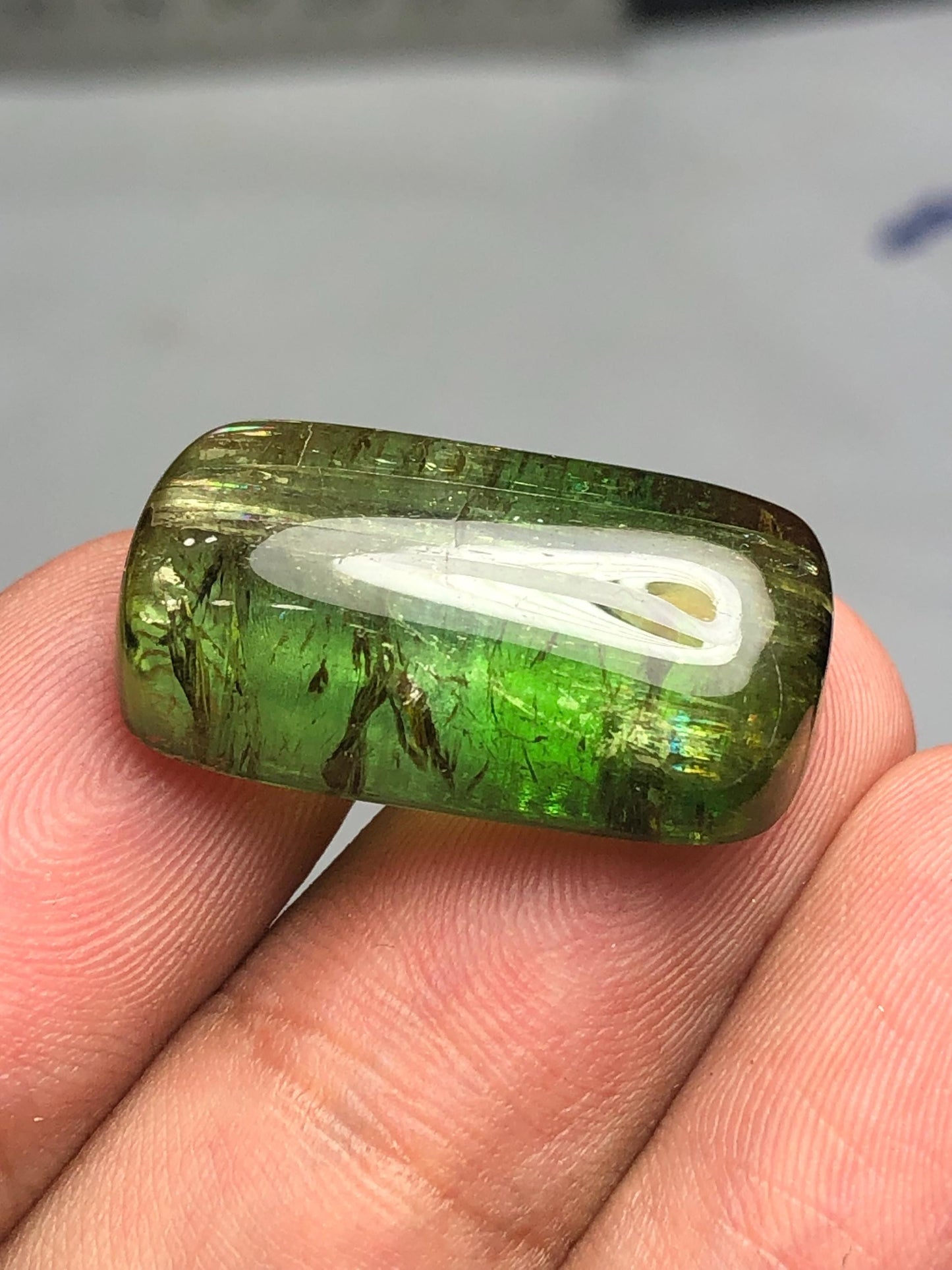 Green tourmaline cabochon 29.60 carat