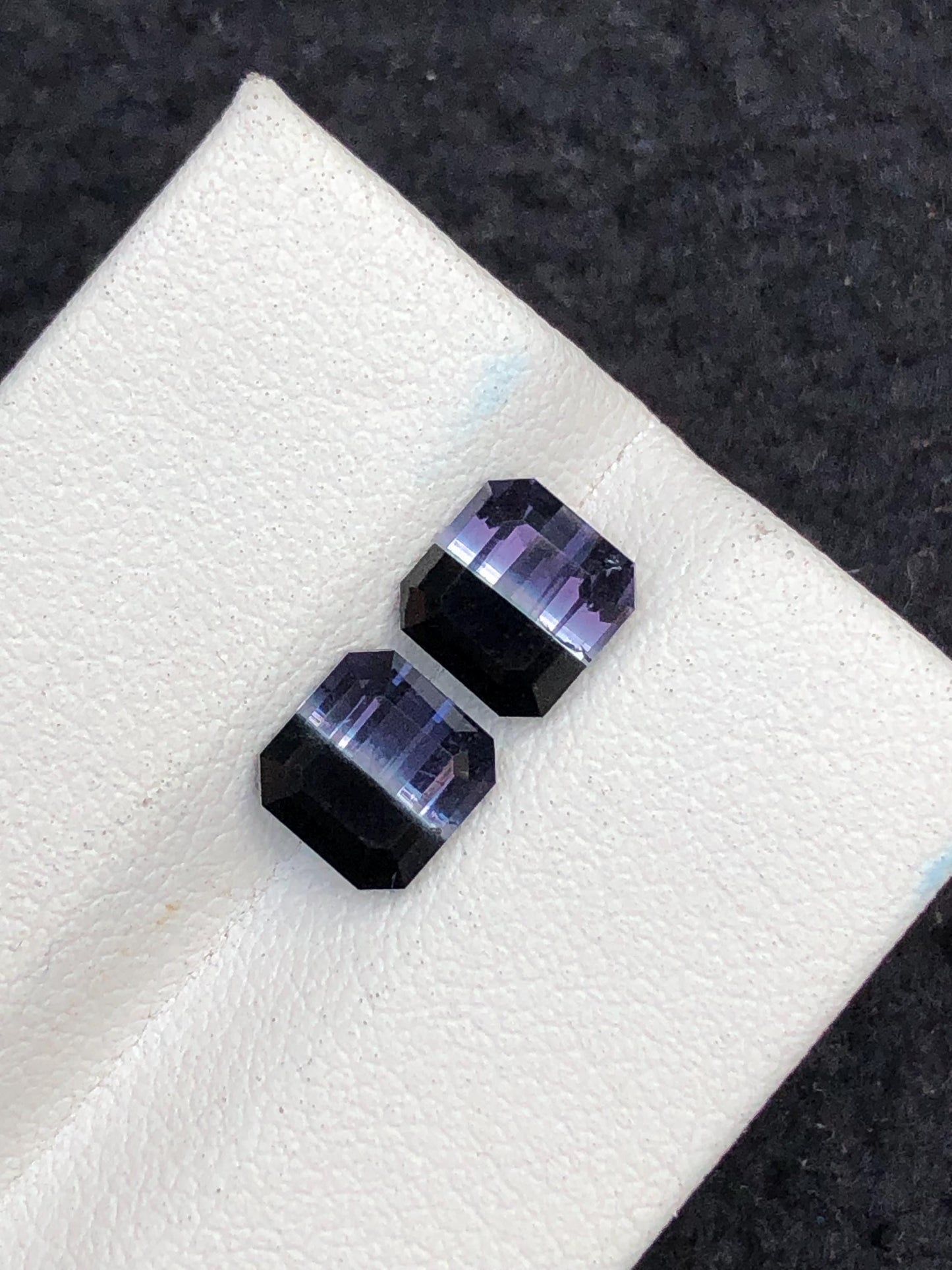 2.90 CTs unique bi colour tourmaline pair faceted natural