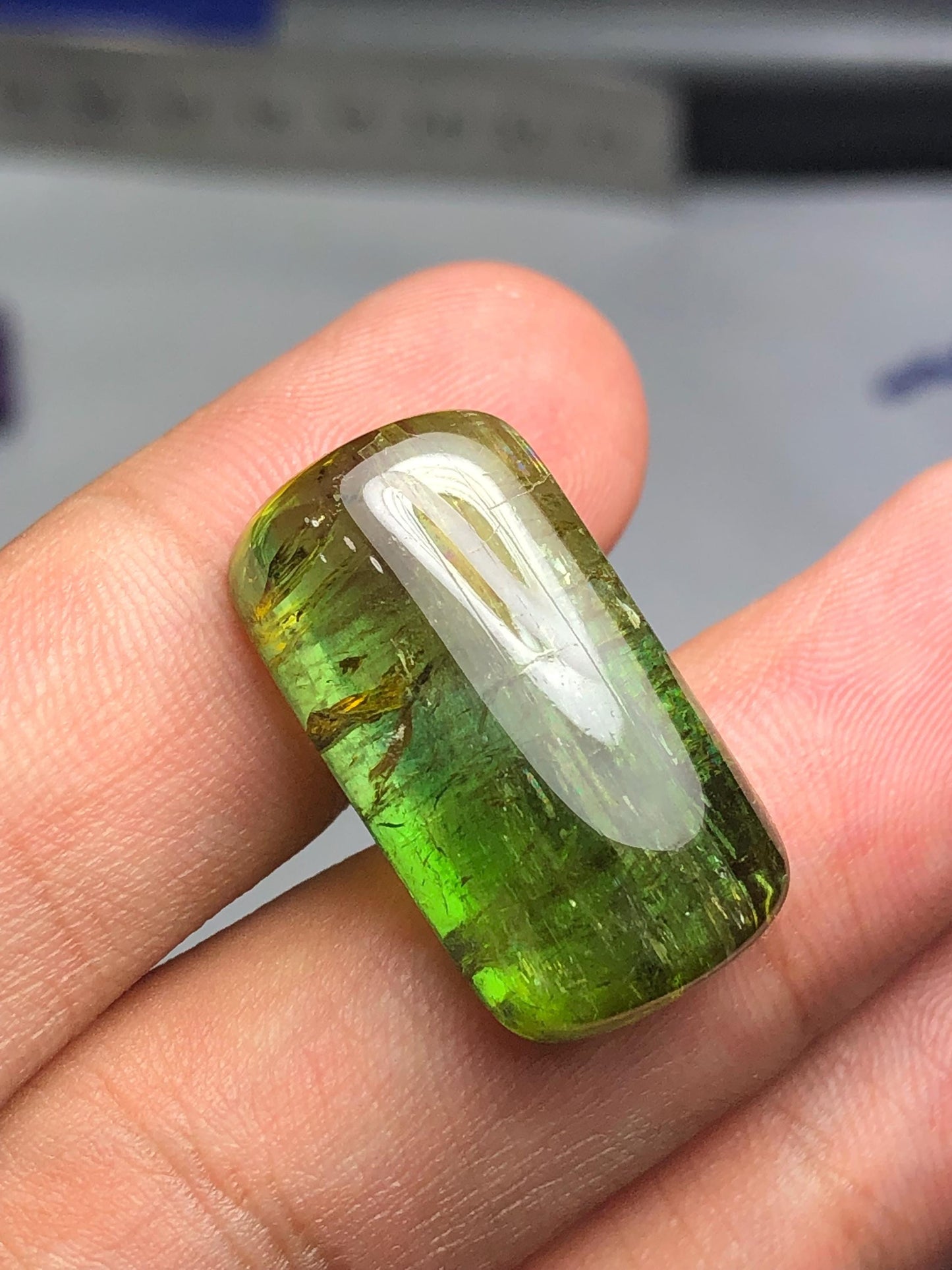 Green tourmaline cabochon 29.60 carat