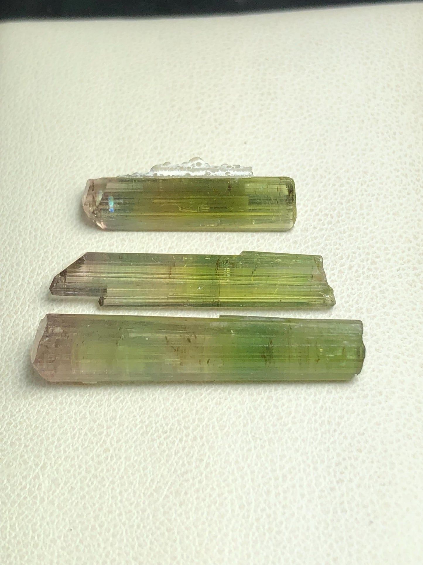 22 carats bi colour tourmaline crystals