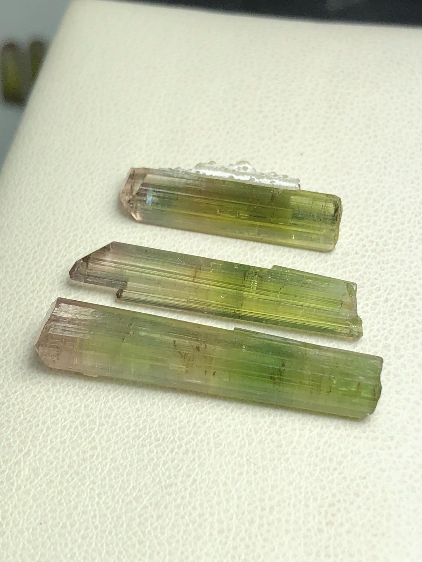 22 carats bi colour tourmaline crystals