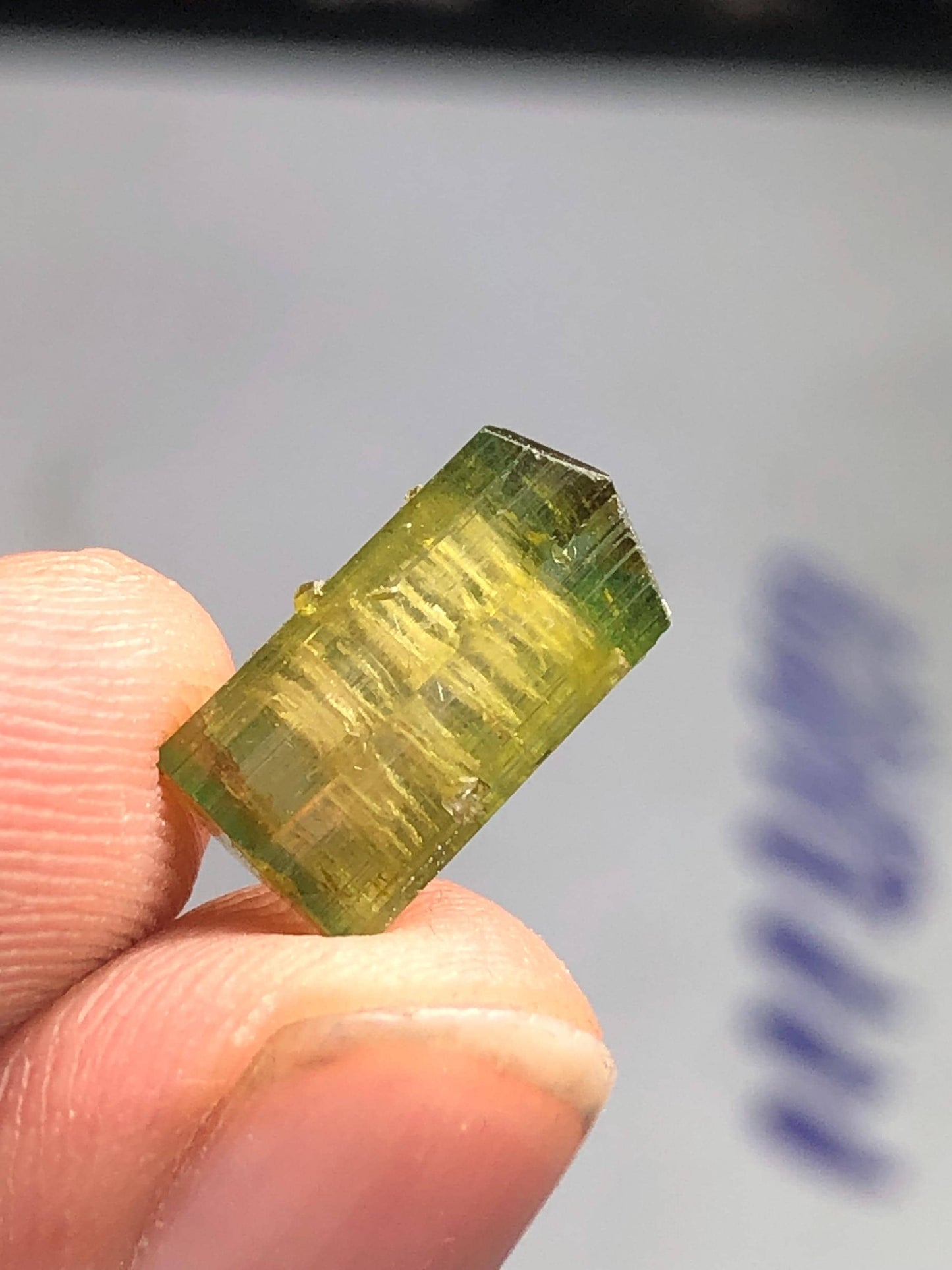 4 carat natural bi colour tourmaline crystal terminated