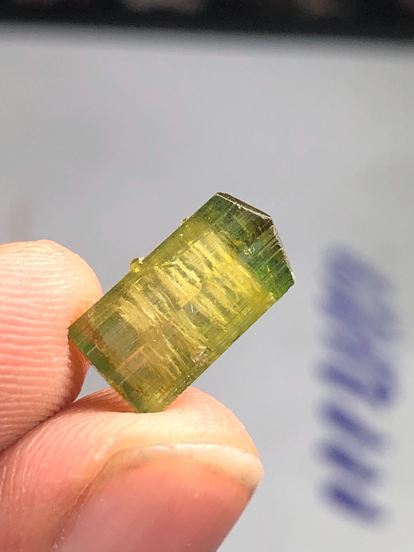 4 carat natural bi colour tourmaline crystal terminated