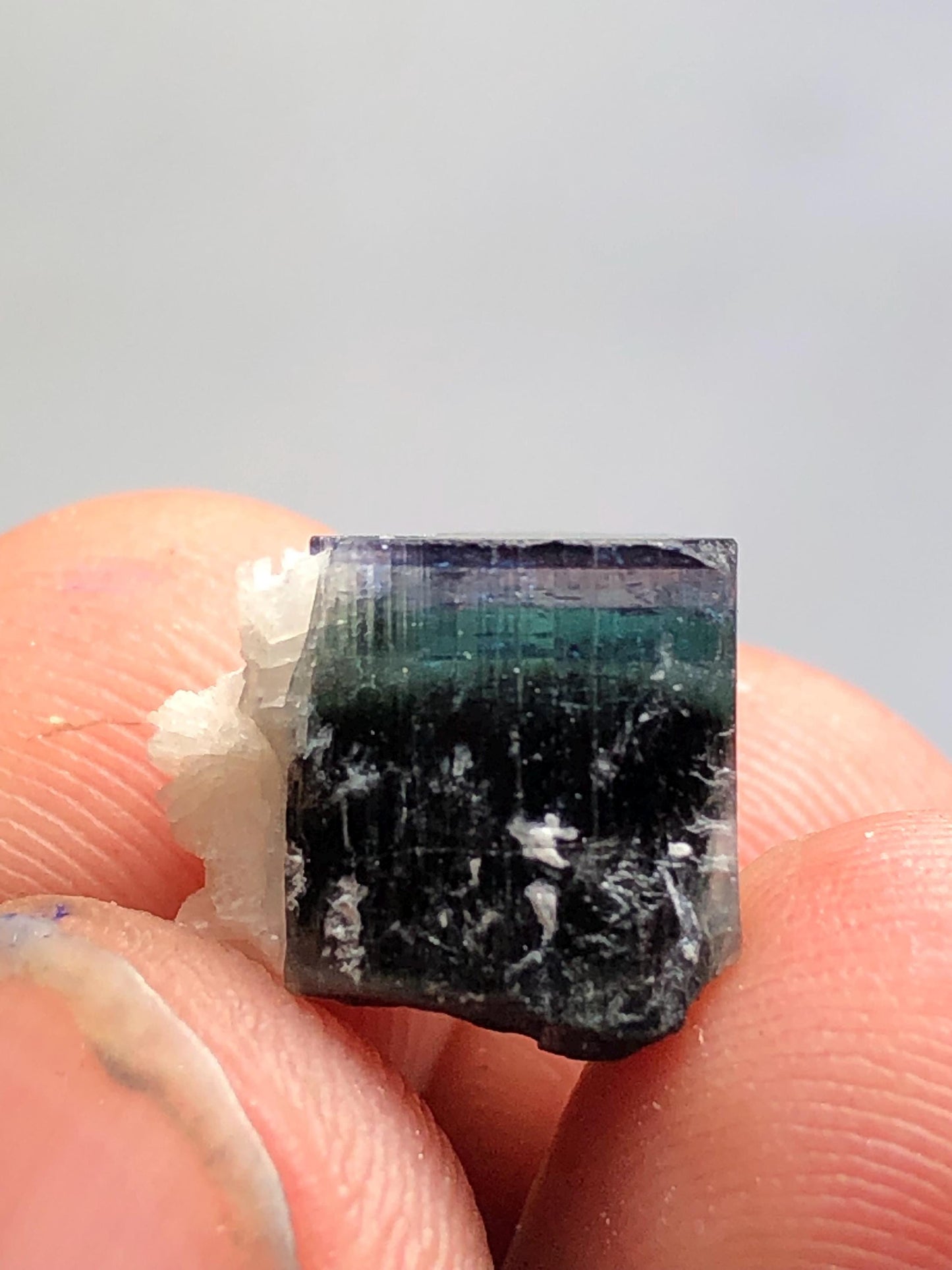 8.80 carat natural tri colour tourmaline crystal