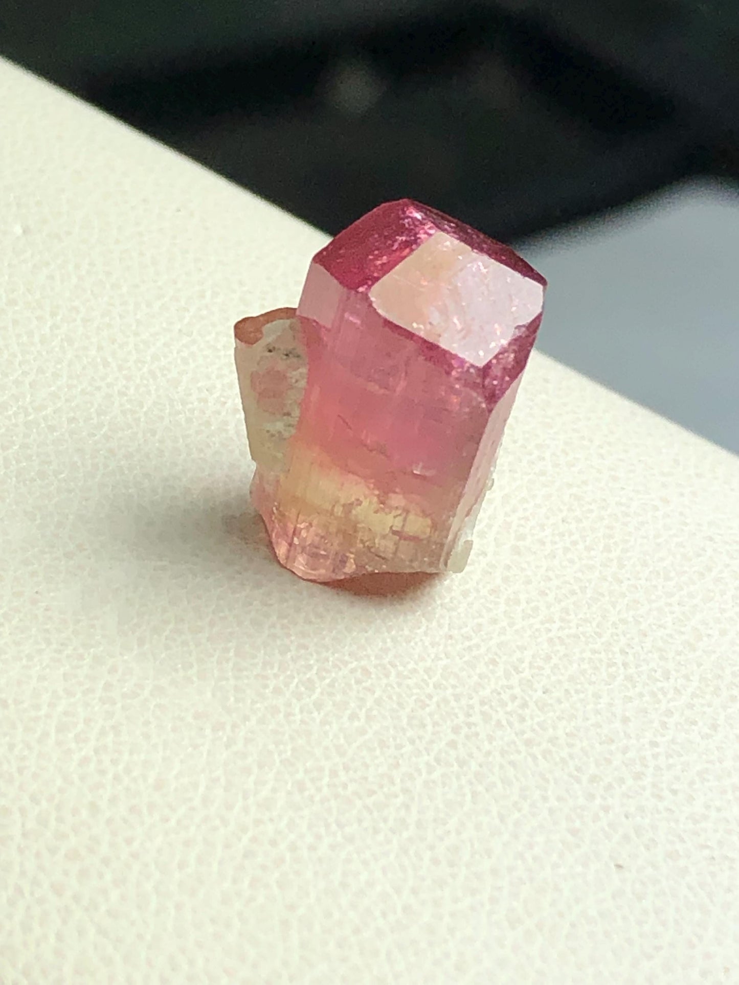 14 carat watermelon tourmaline crystal terminated