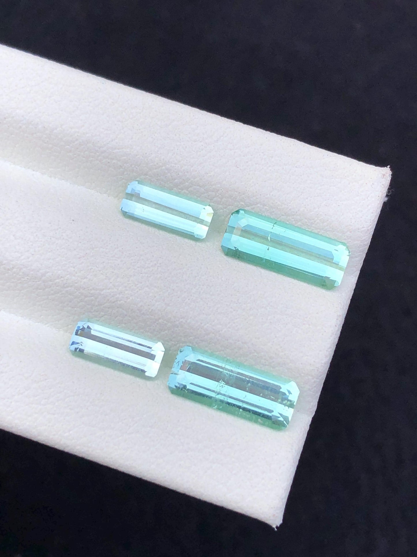 4.25 carats Sea foam tourmaline pairs faceted origin Afghanistan