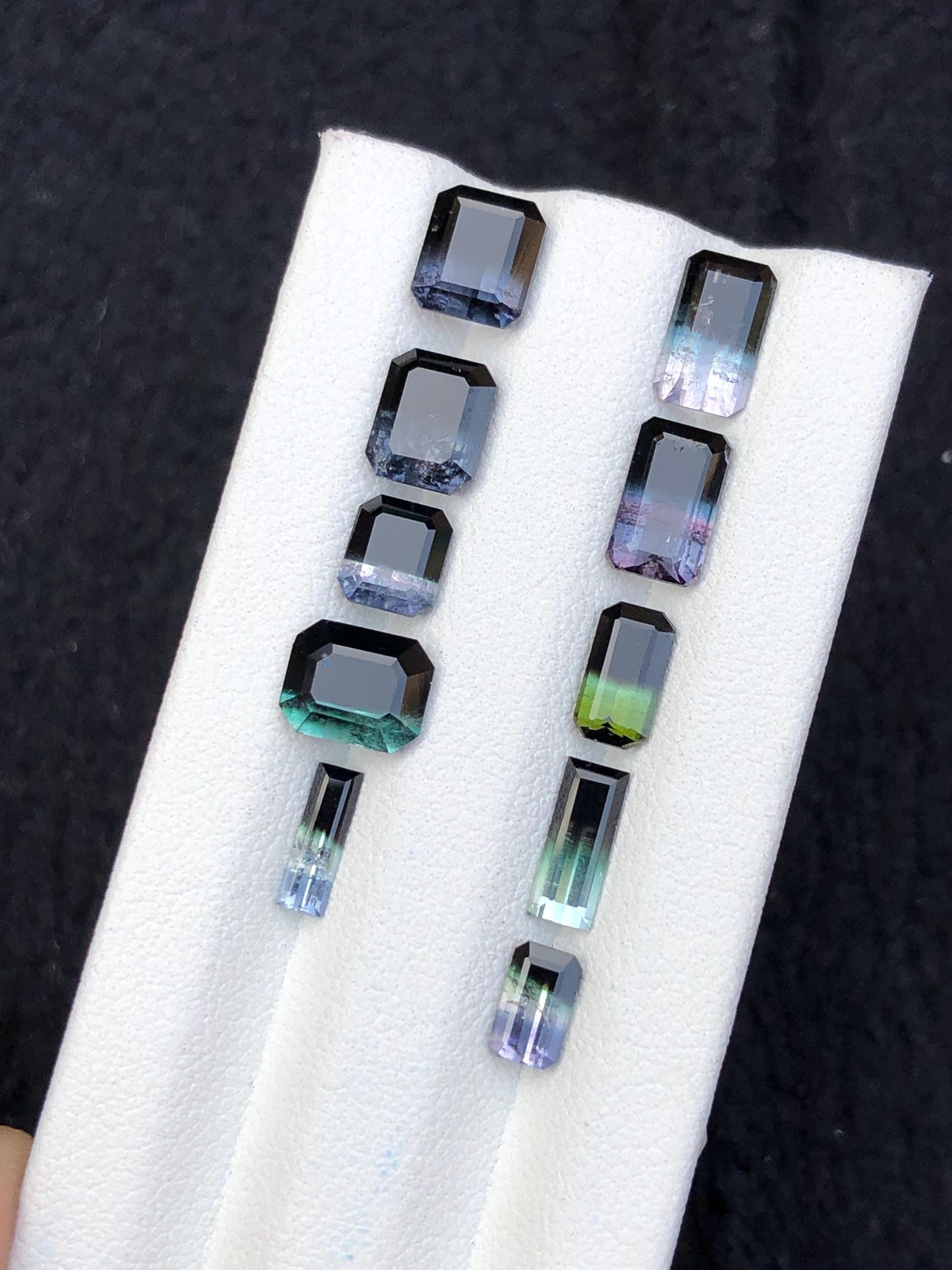 11.20 carats Bi colour faceted tourmaline lot origin Afghanistan