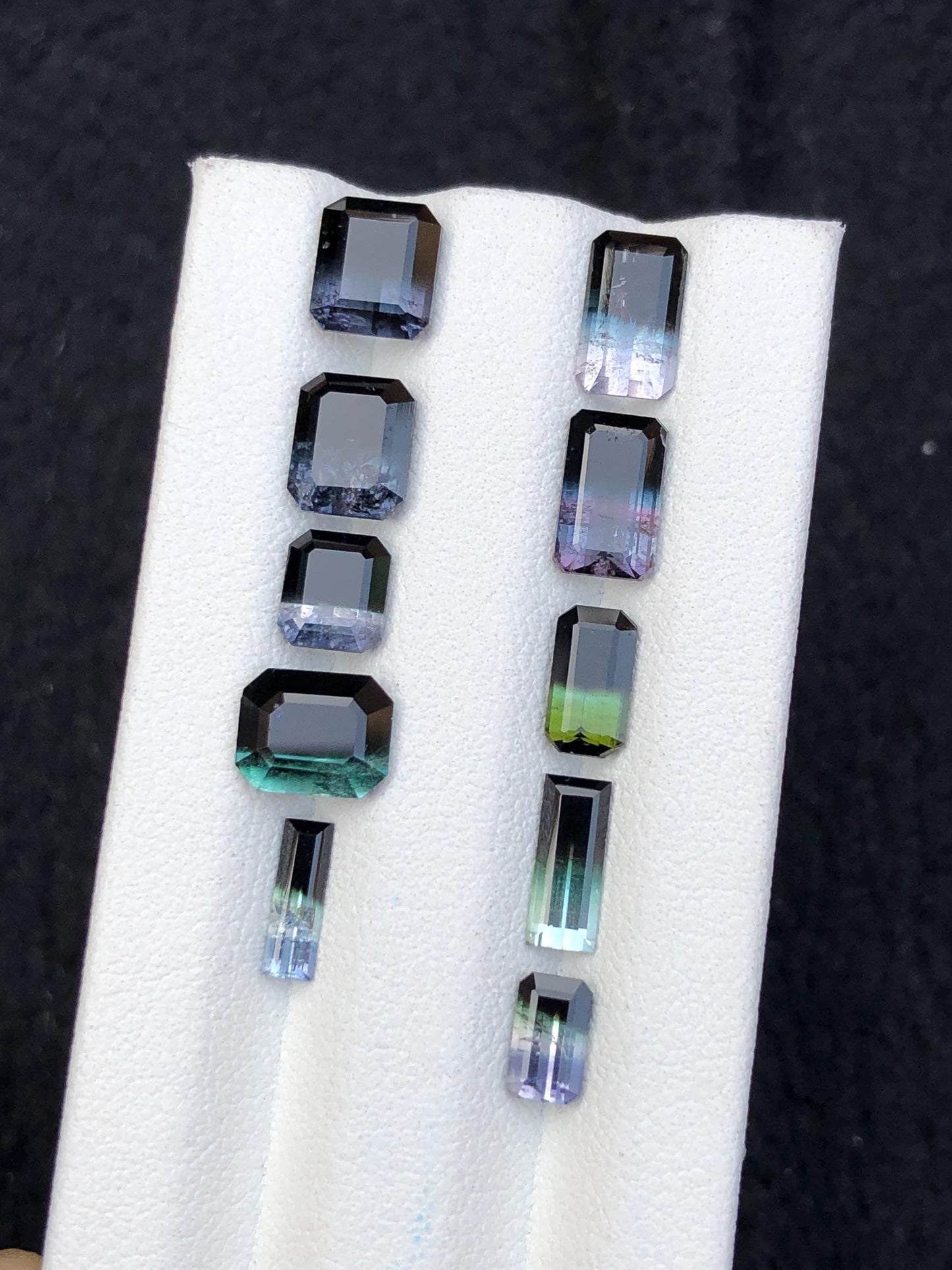 11.20 carats Bi colour faceted tourmaline lot origin Afghanistan