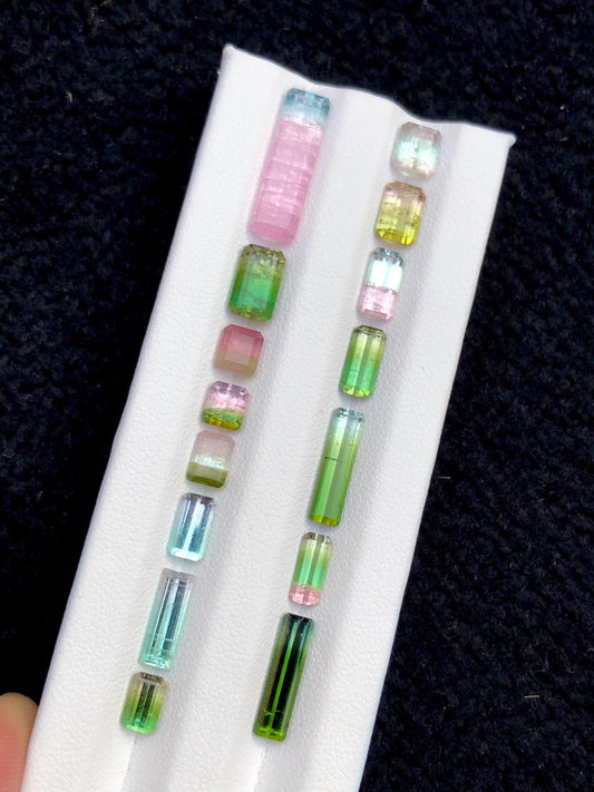 Bi Colour Tourmaline Lot Faceted 17 ct - Gemstone Parcel for Jewelers