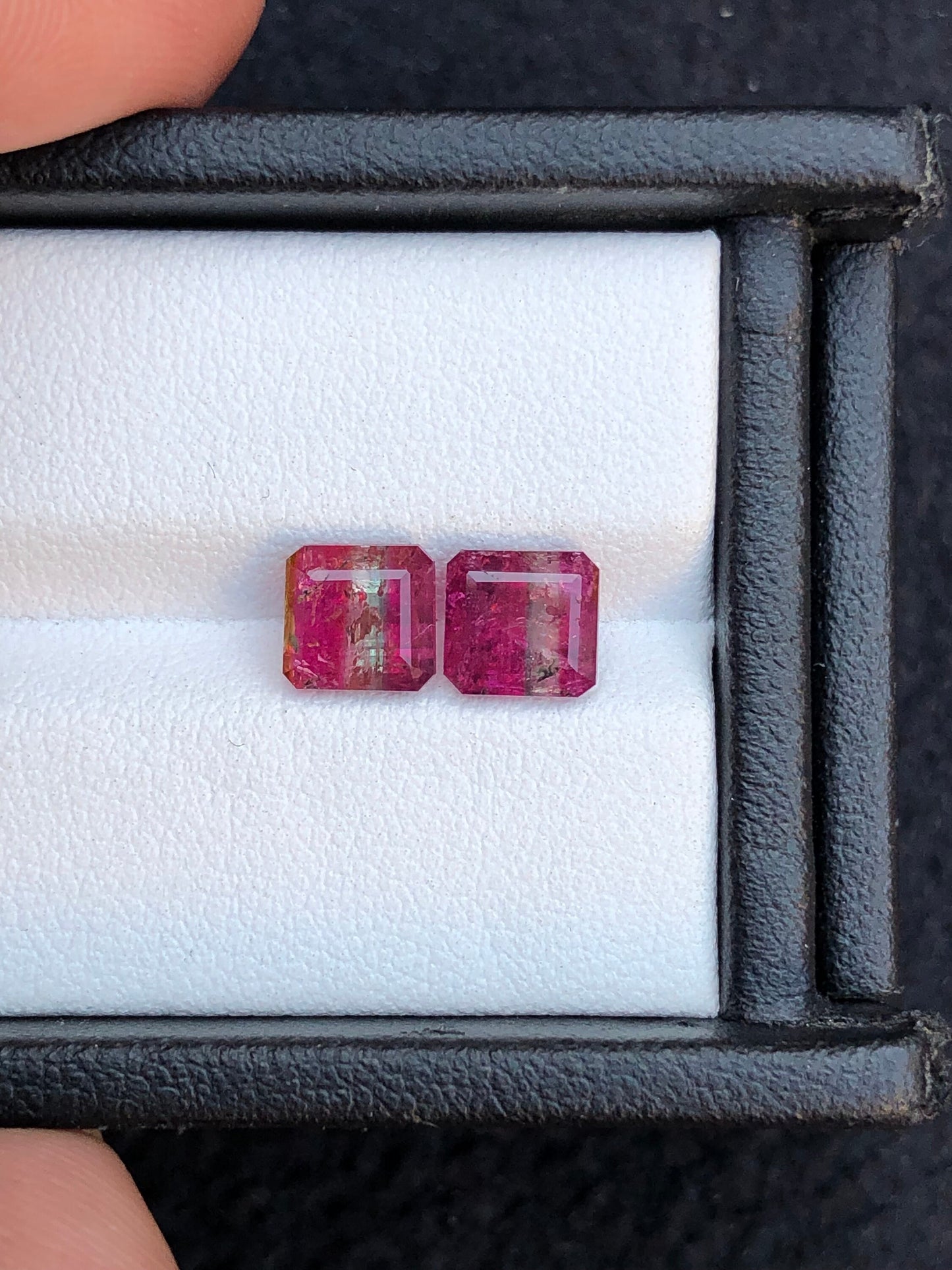 Bi colour Tourmaline Faceted Pair 3 ct - Earrings Jewelry Pair