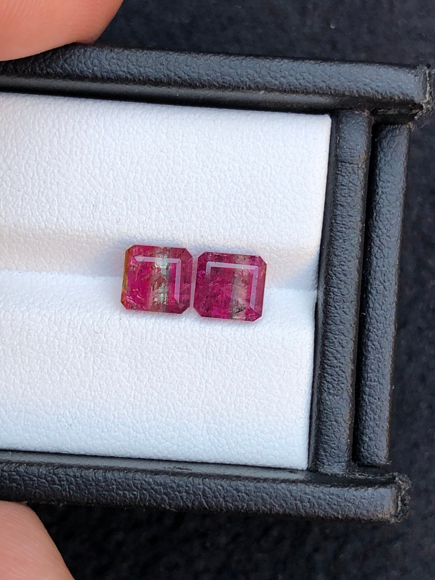 Bi colour Tourmaline Faceted Pair 3 ct - Earrings Jewelry Pair