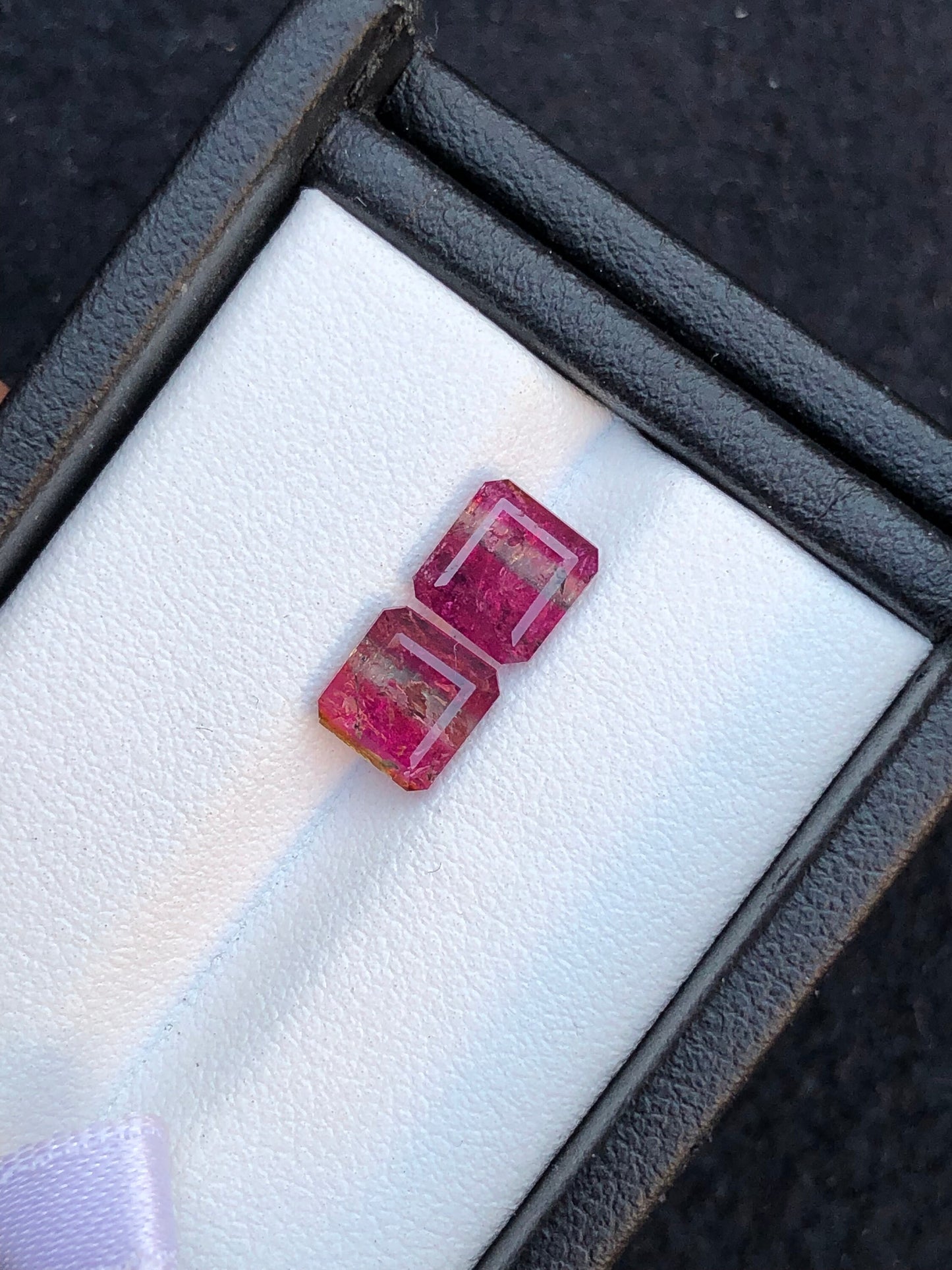 Bi colour Tourmaline Faceted Pair 3 ct - Earrings Jewelry Pair