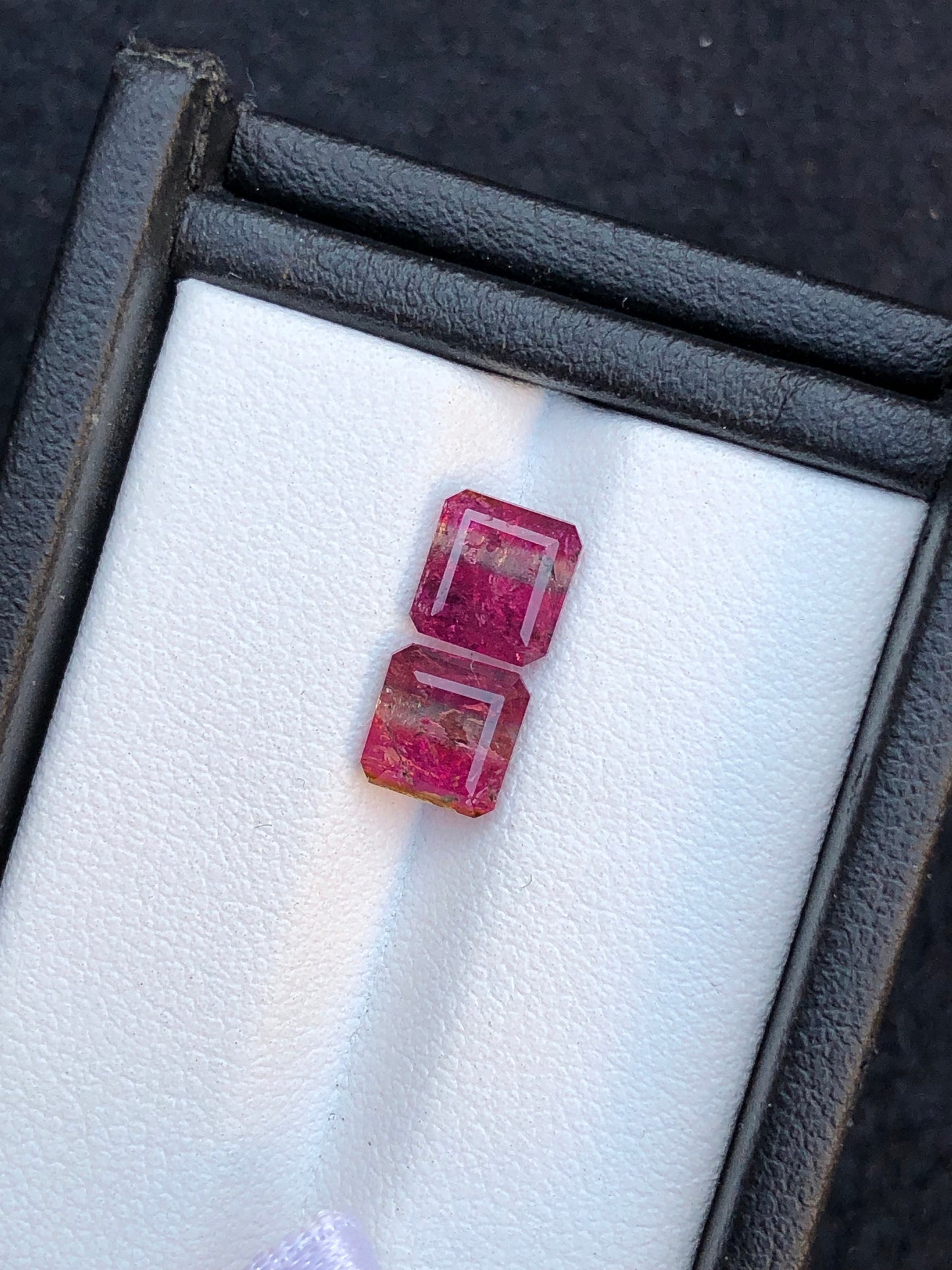 Bi colour Tourmaline Faceted Pair 3 ct - Earrings Jewelry Pair