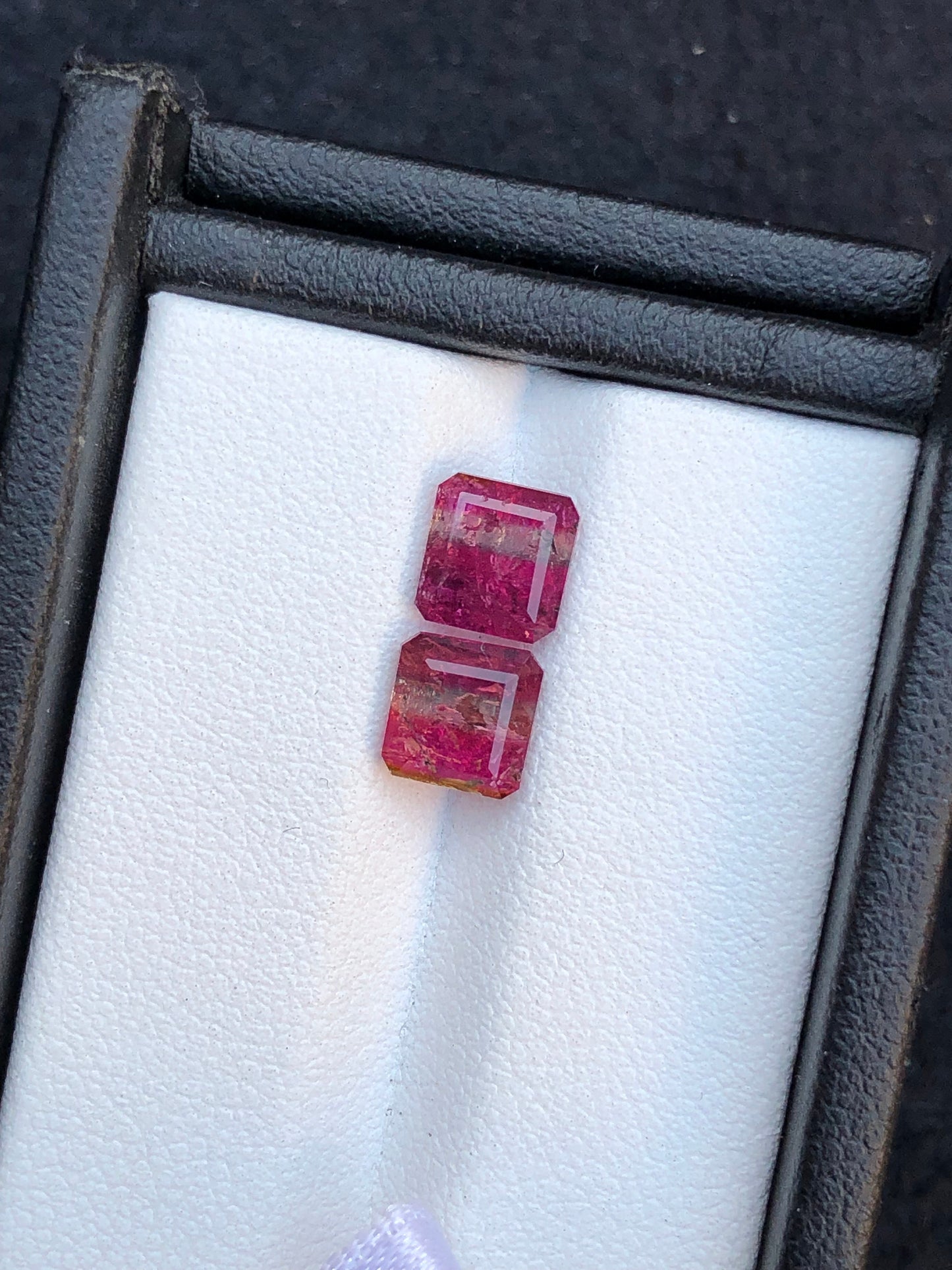 Bi colour Tourmaline Faceted Pair 3 ct - Earrings Jewelry Pair