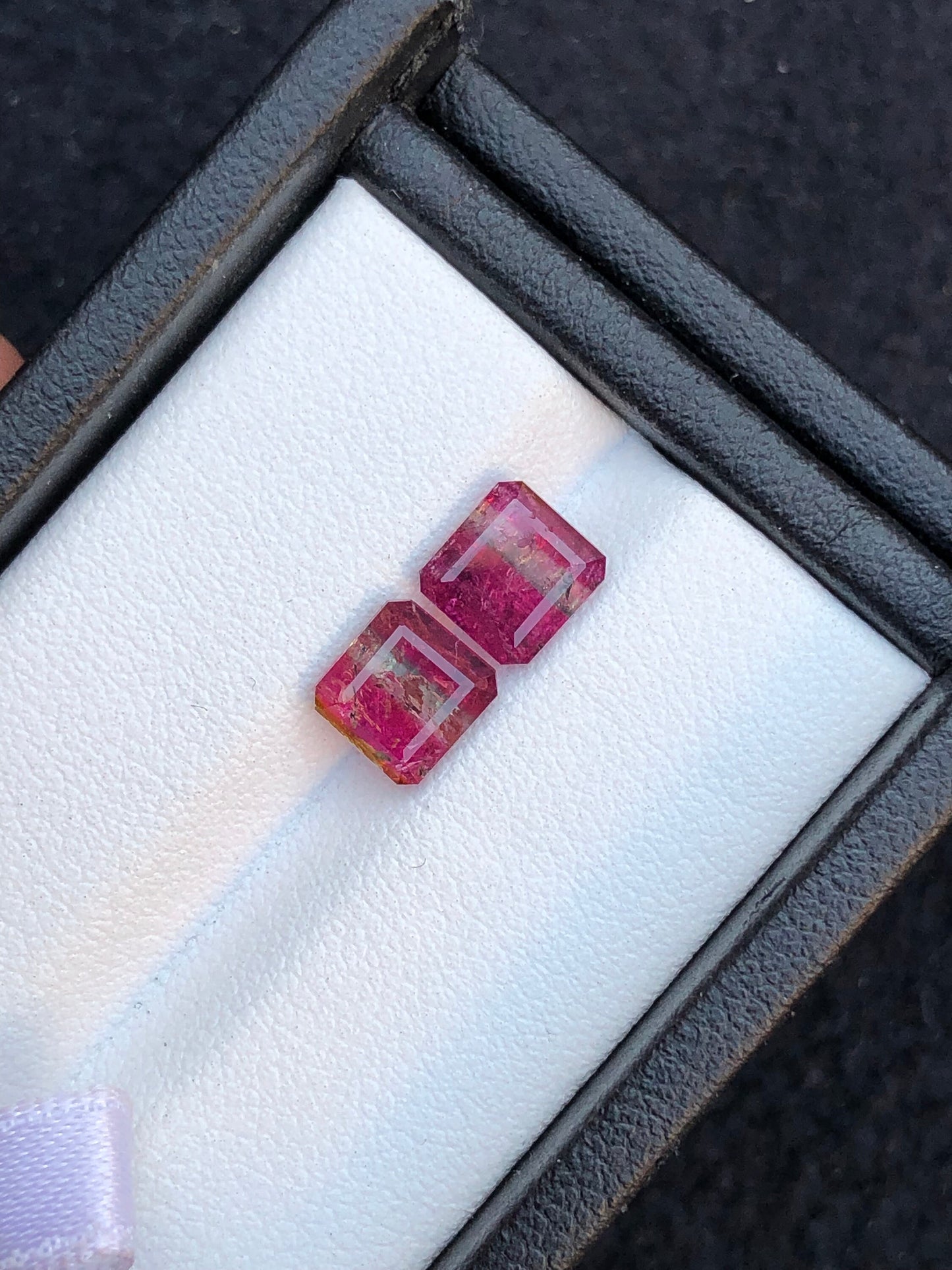 Bi colour Tourmaline Faceted Pair 3 ct - Earrings Jewelry Pair