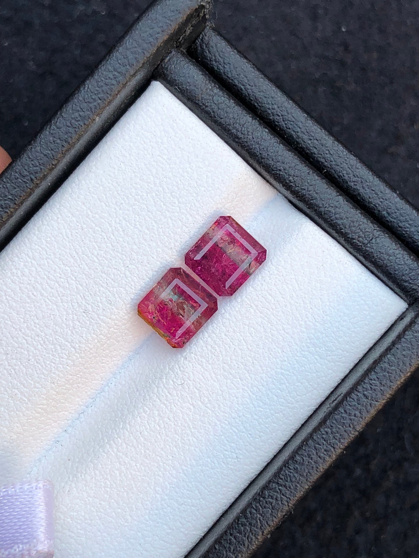 Bi colour Tourmaline Faceted Pair 3 ct - Earrings Jewelry Pair