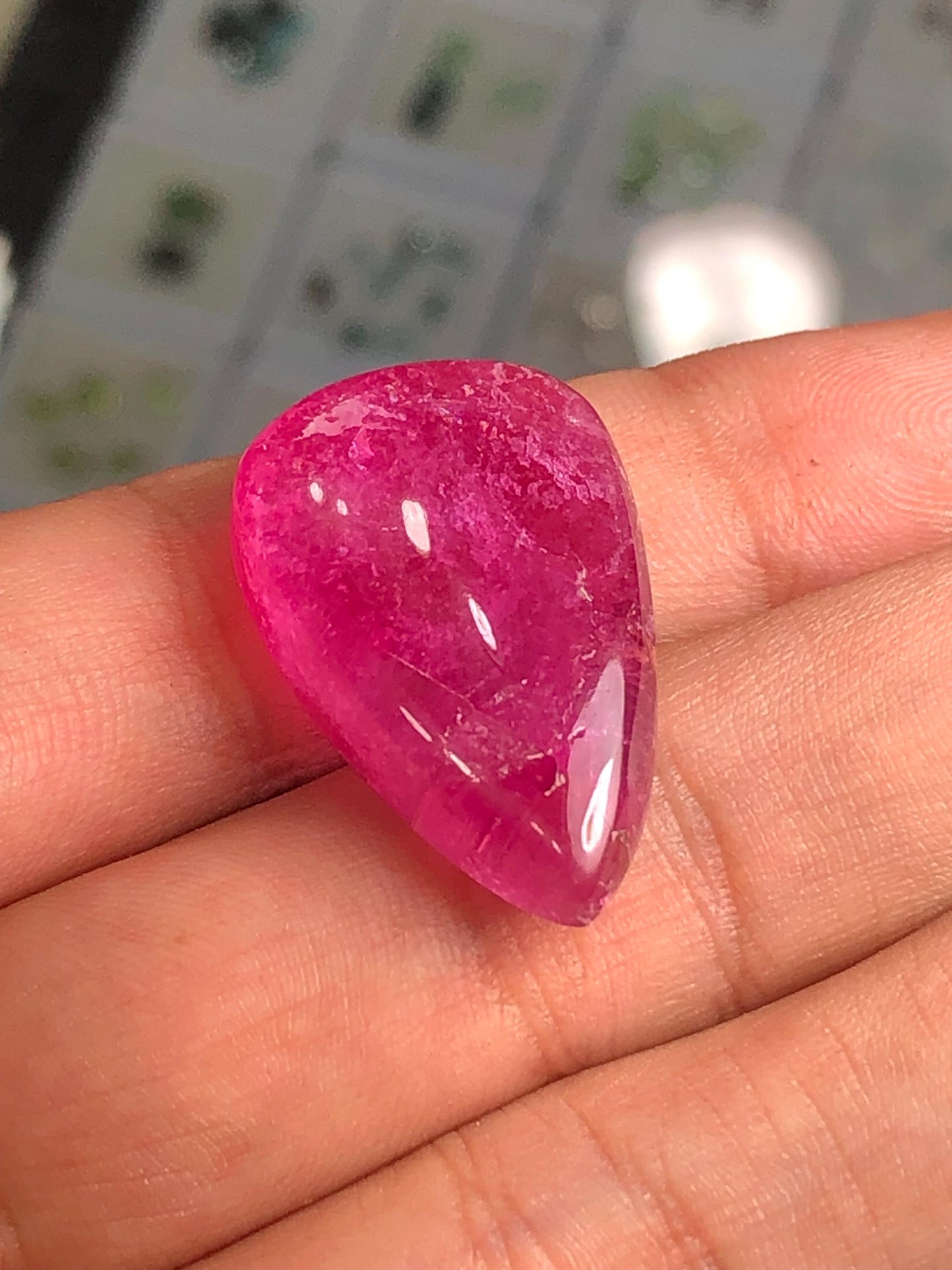 Pink Tourmaline Cabochon 39 ct - Statement Pendant Cabochon