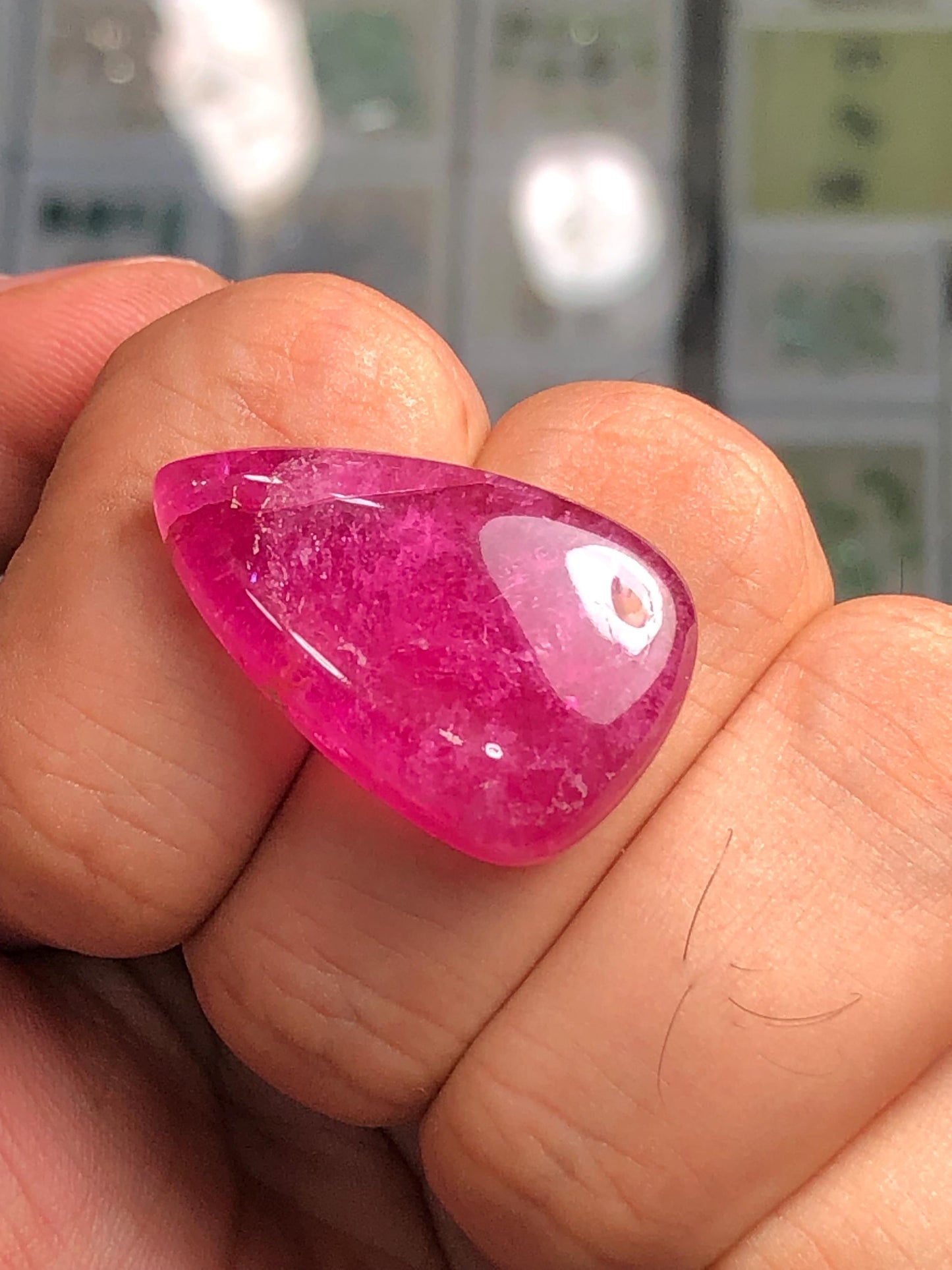 Pink Tourmaline Cabochon 39 ct - Statement Pendant Cabochon