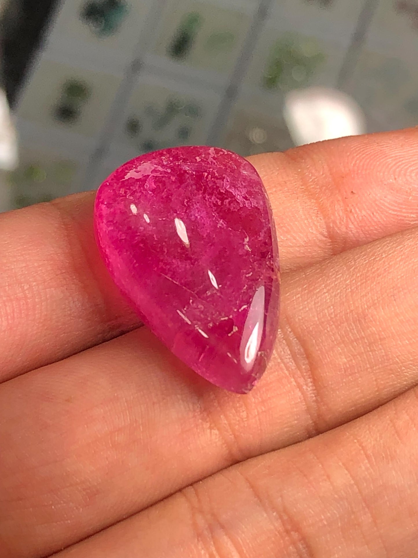 Pink Tourmaline Cabochon 39 ct - Statement Pendant Cabochon