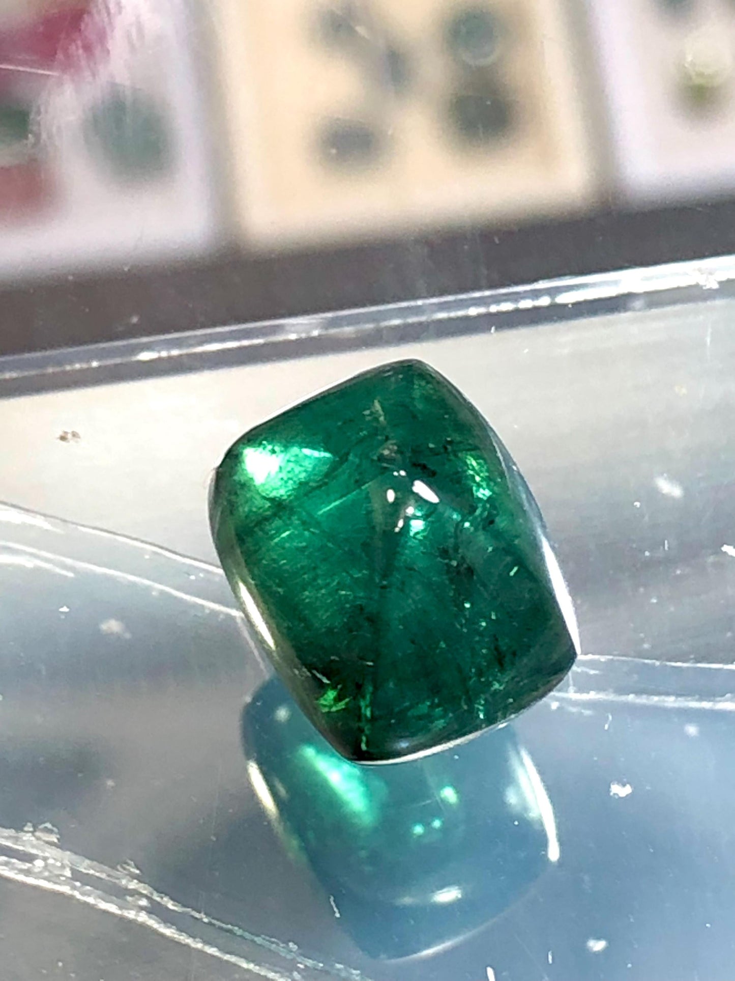 Dark Green Tourmaline Cabochon 10.70 ct - Sugar Loaf Flat Back Gem