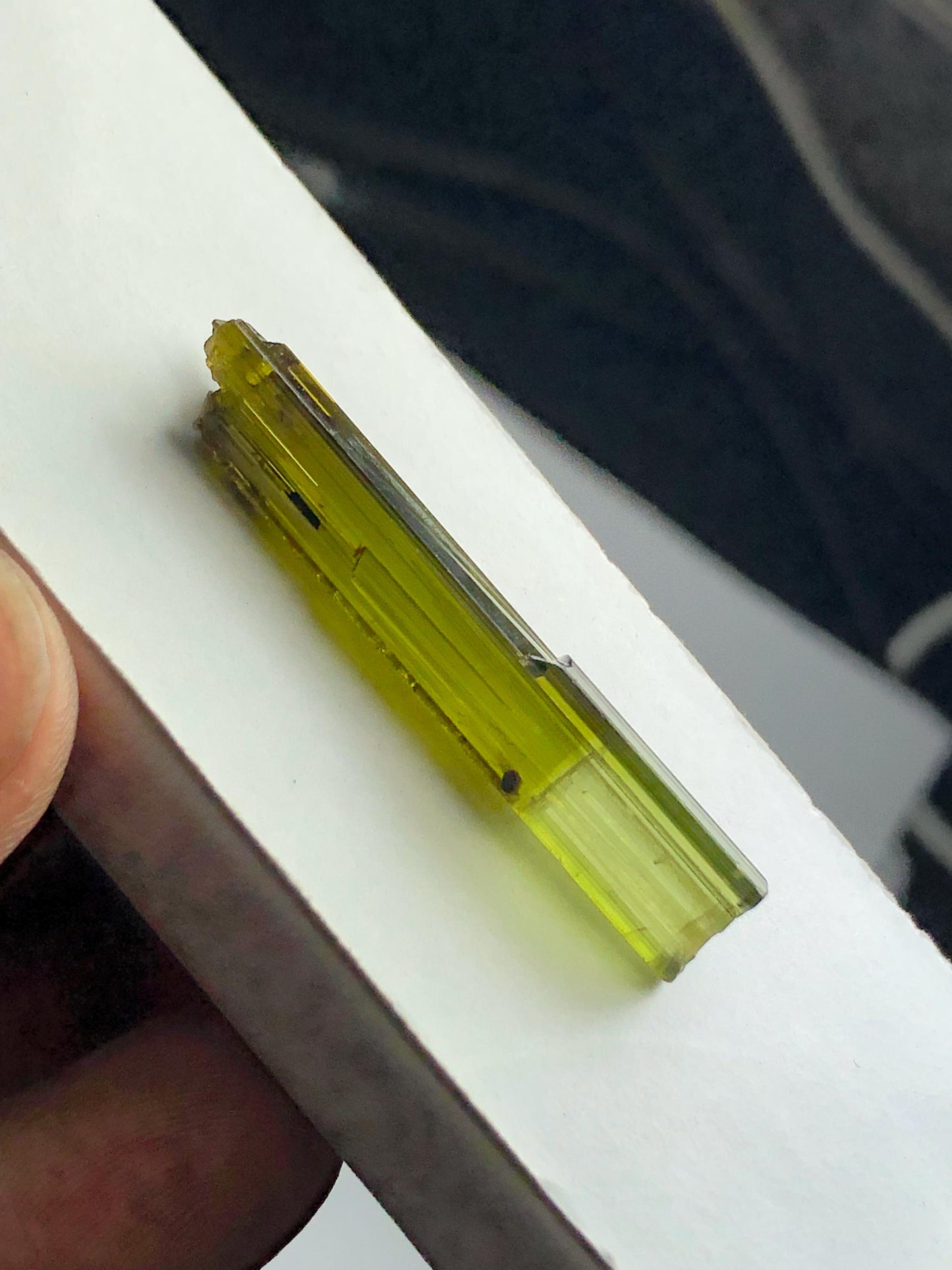 Olive Green Tourmaline Crystal 20 ct – Natural Terminated Gemstone