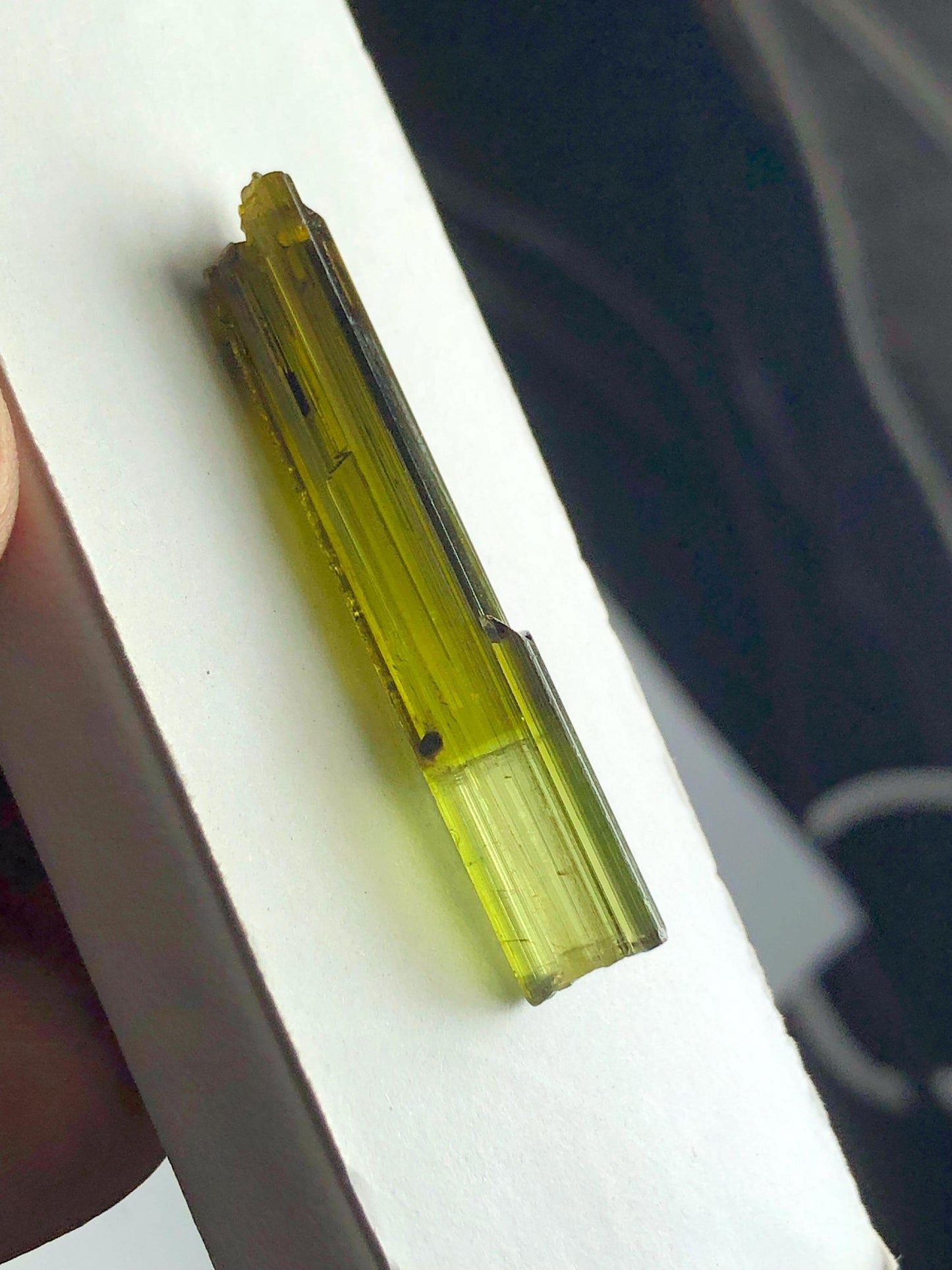 Olive Green Tourmaline Crystal 20 ct – Natural Terminated Gemstone