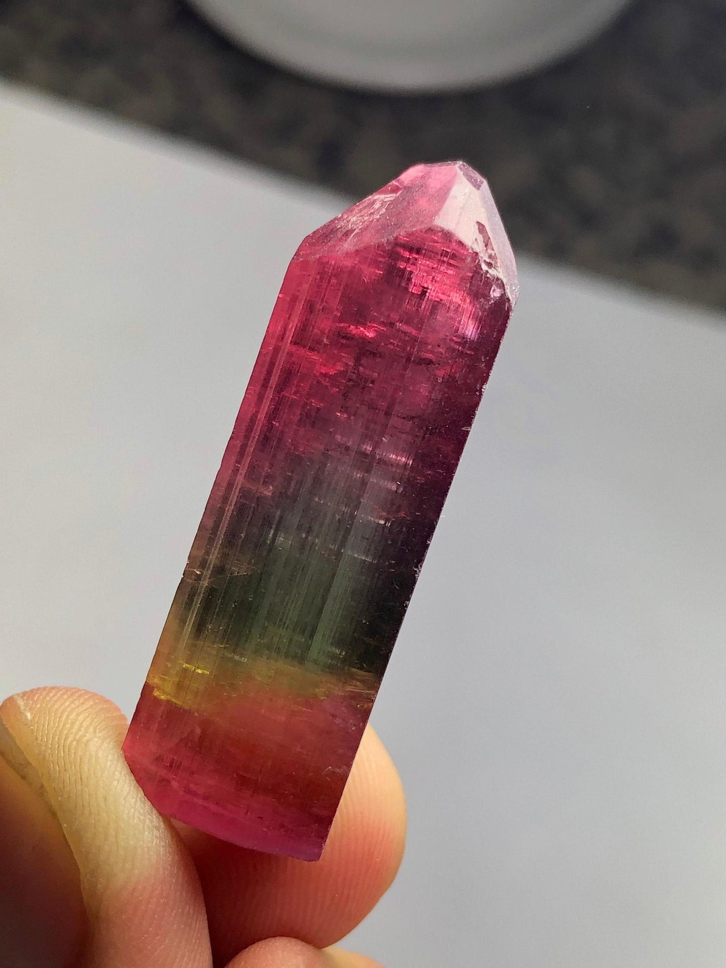 Tri Colour Tourmaline Crystal 11.60 g - Terminated Afghan Collector Stone