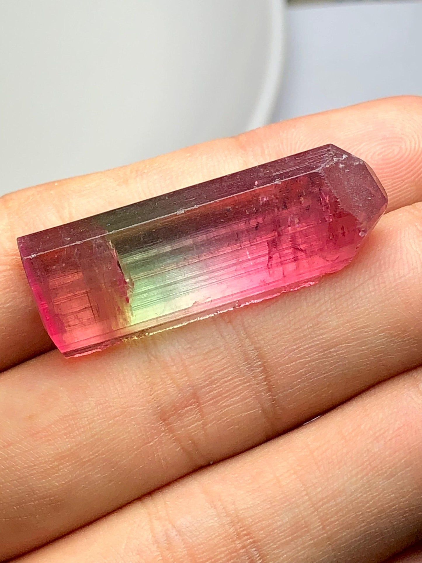 Tri Colour Tourmaline Crystal 11.60 g - Terminated Afghan Collector Stone