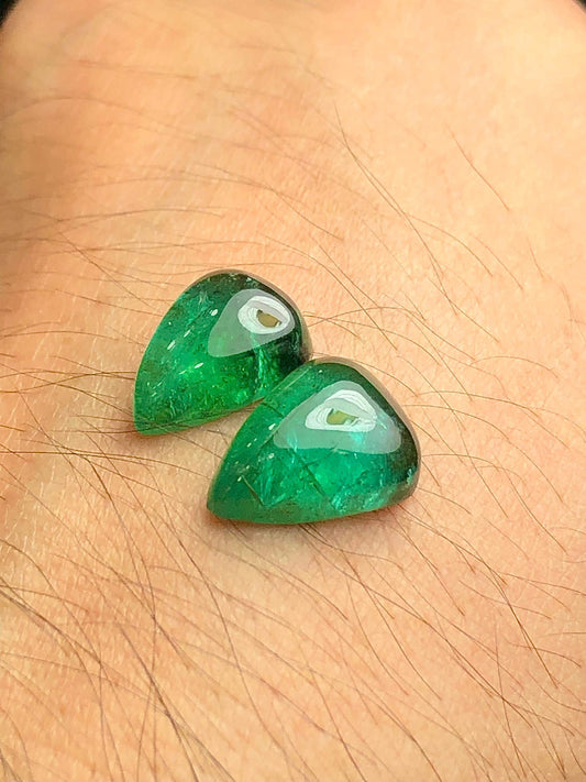 Green Tourmaline Cabochon 9.40 ct - Polished Stone for Healing Jewelry