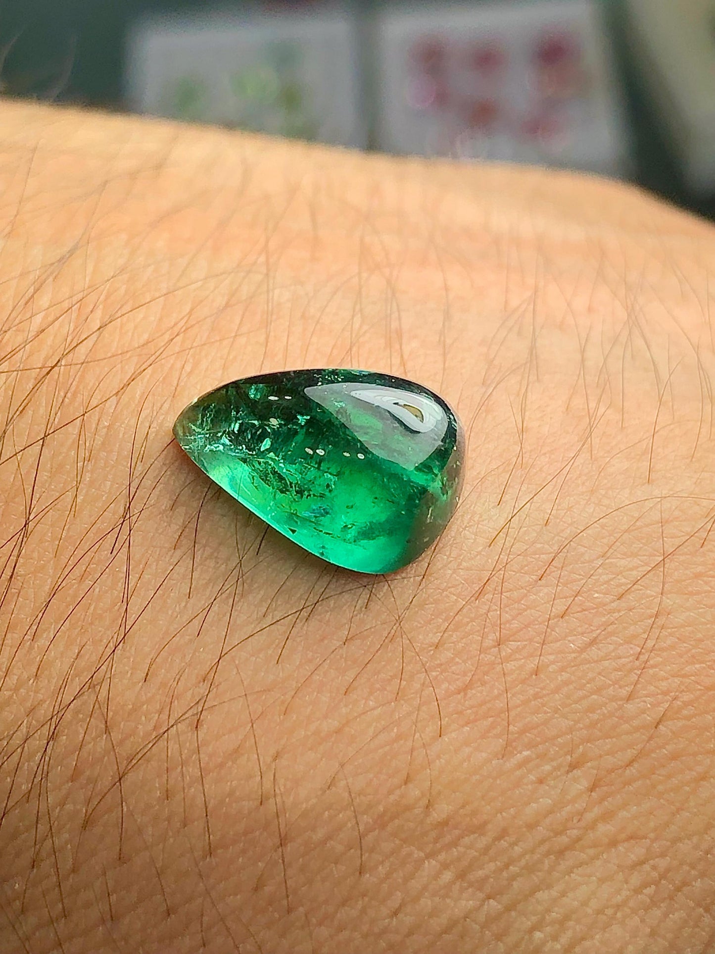 Green Tourmaline Cabochon 6.50 ct - Smooth Gem for Natural Energy Designs