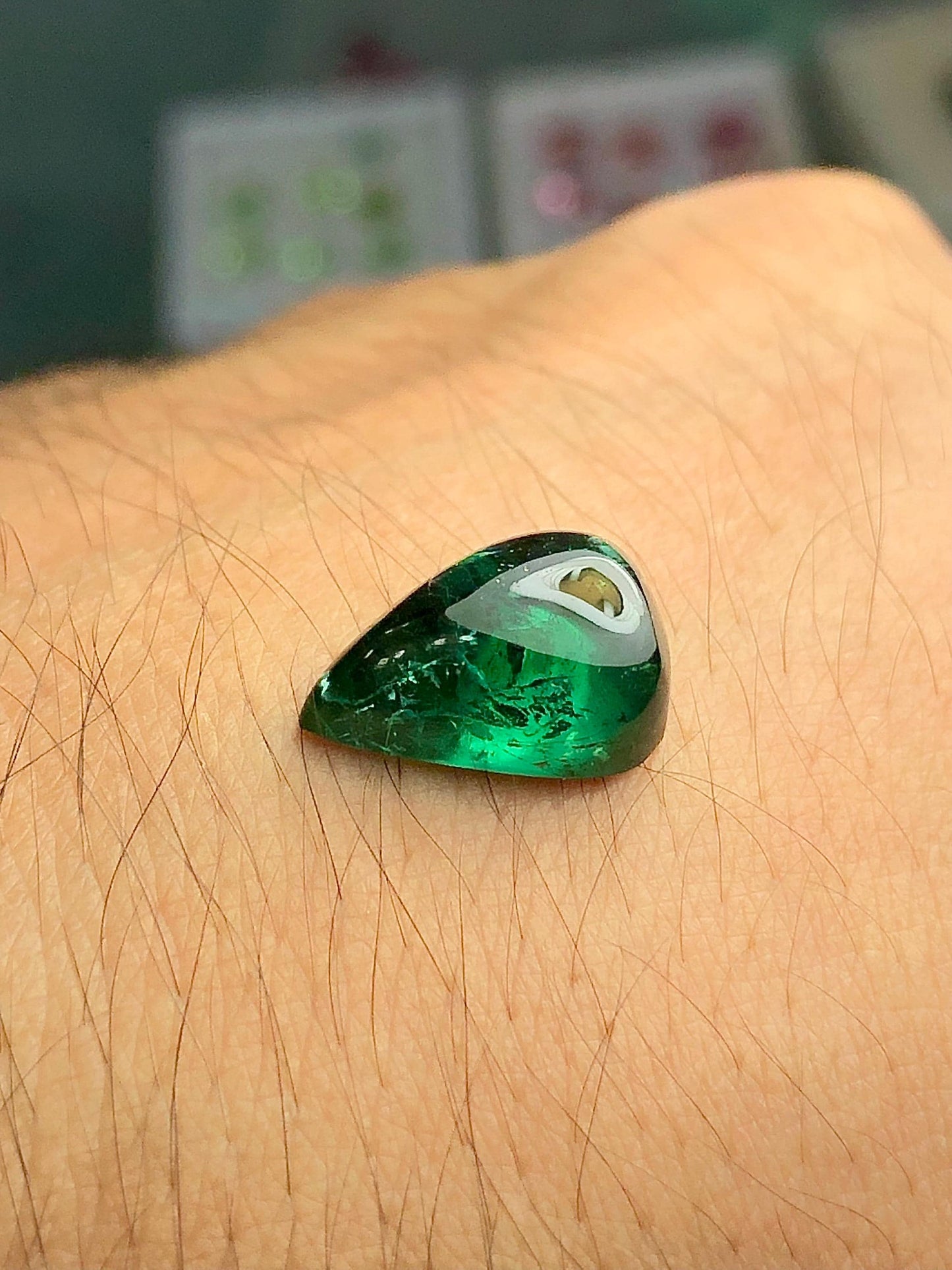 Green Tourmaline Cabochon 6.50 ct - Smooth Gem for Natural Energy Designs