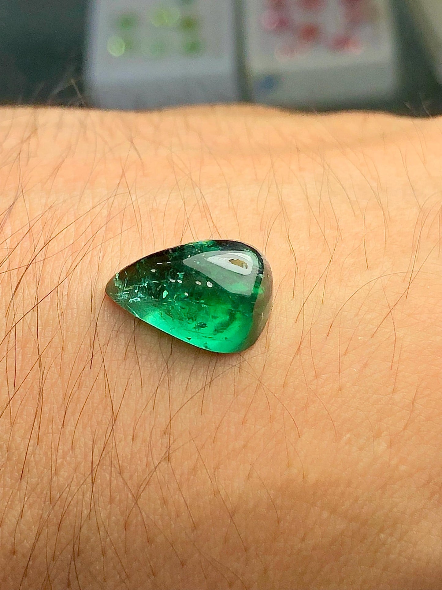 Green Tourmaline Cabochon 6.50 ct - Smooth Gem for Natural Energy Designs