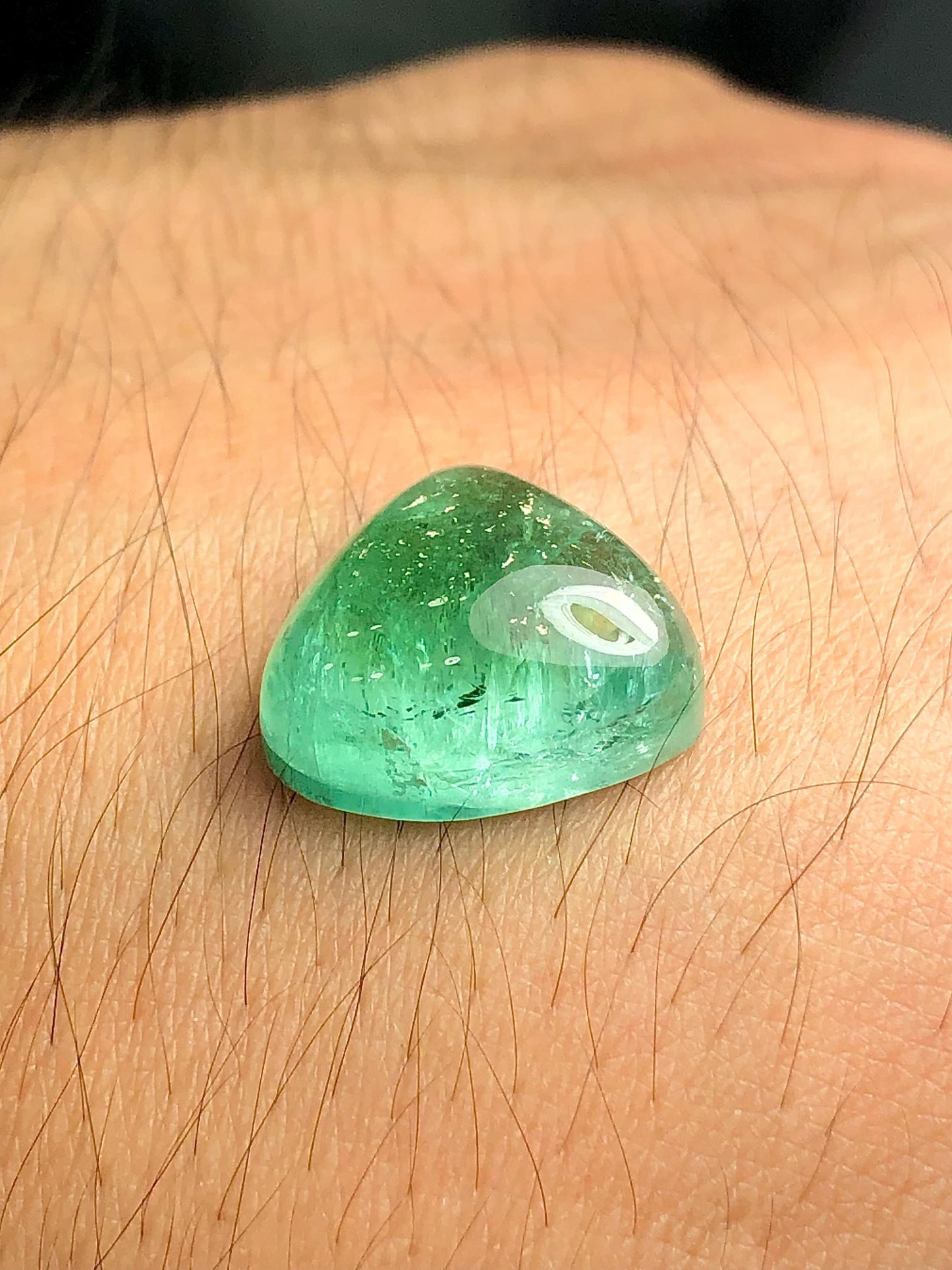 Green Tourmaline Cabochon 11.30 ct - Afghan Gem for Meaningful Creations