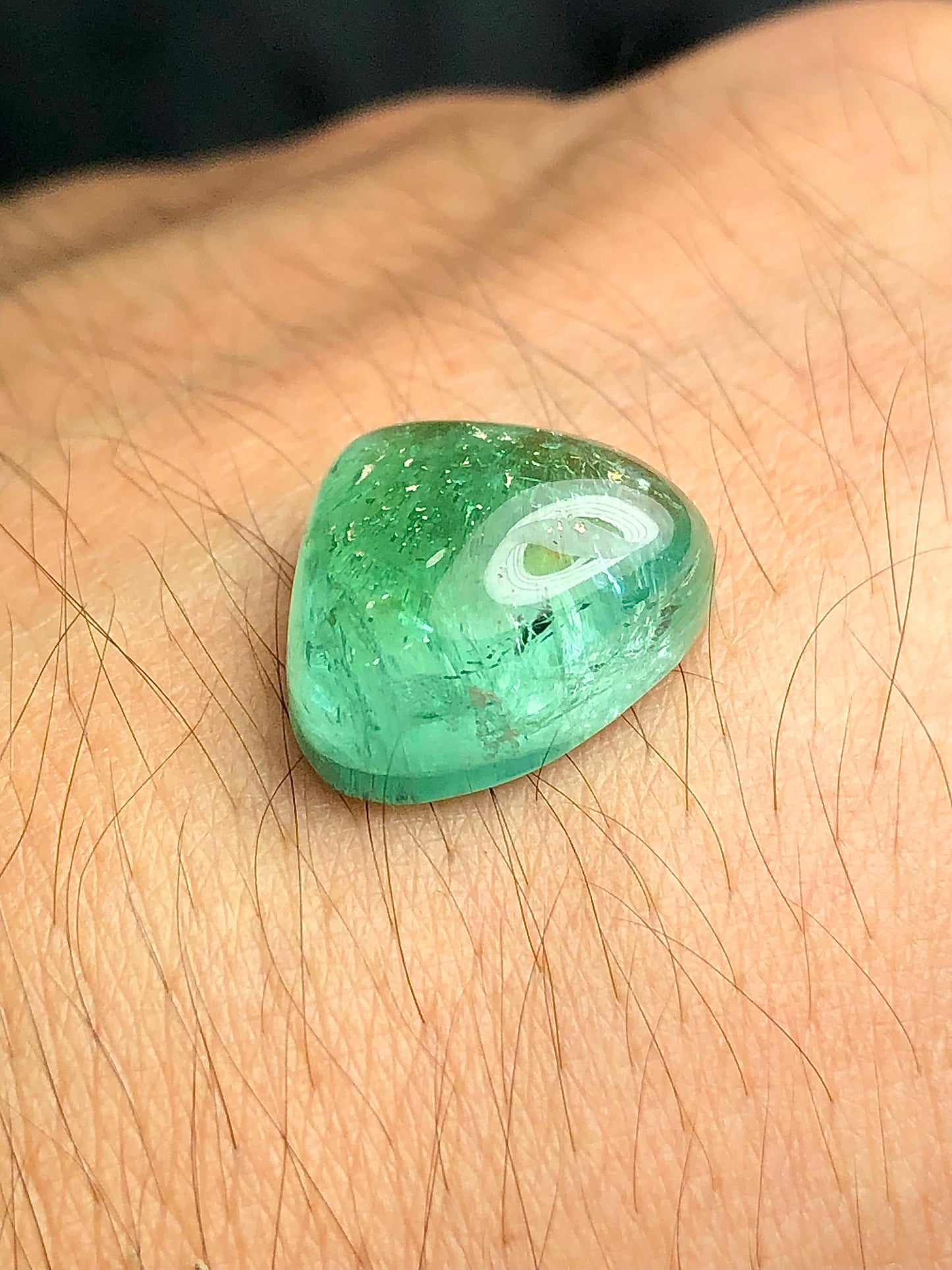 Green Tourmaline Cabochon 11.30 ct - Afghan Gem for Meaningful Creations