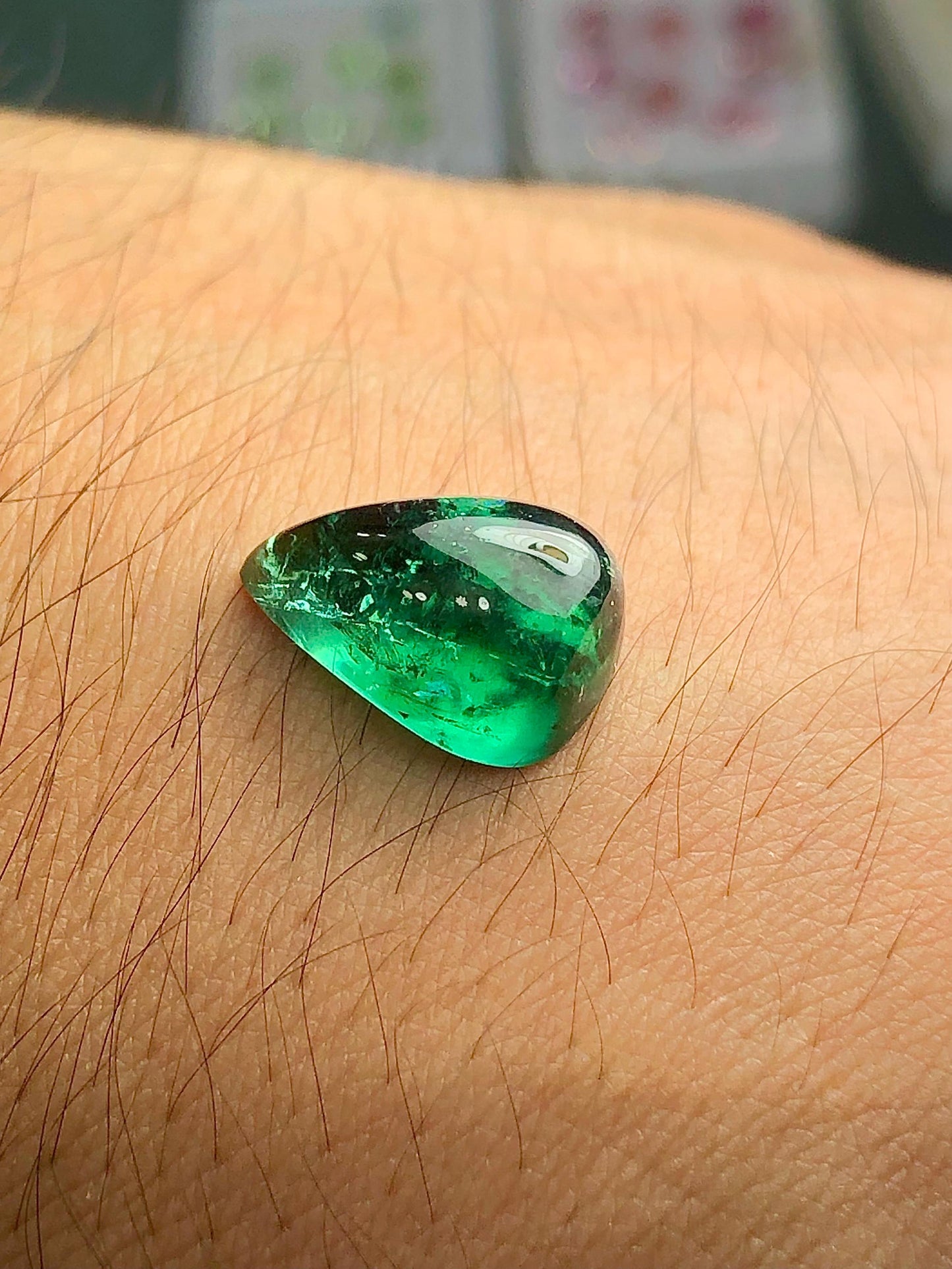Green Tourmaline Cabochon 6.50 ct - Smooth Gem for Natural Energy Designs
