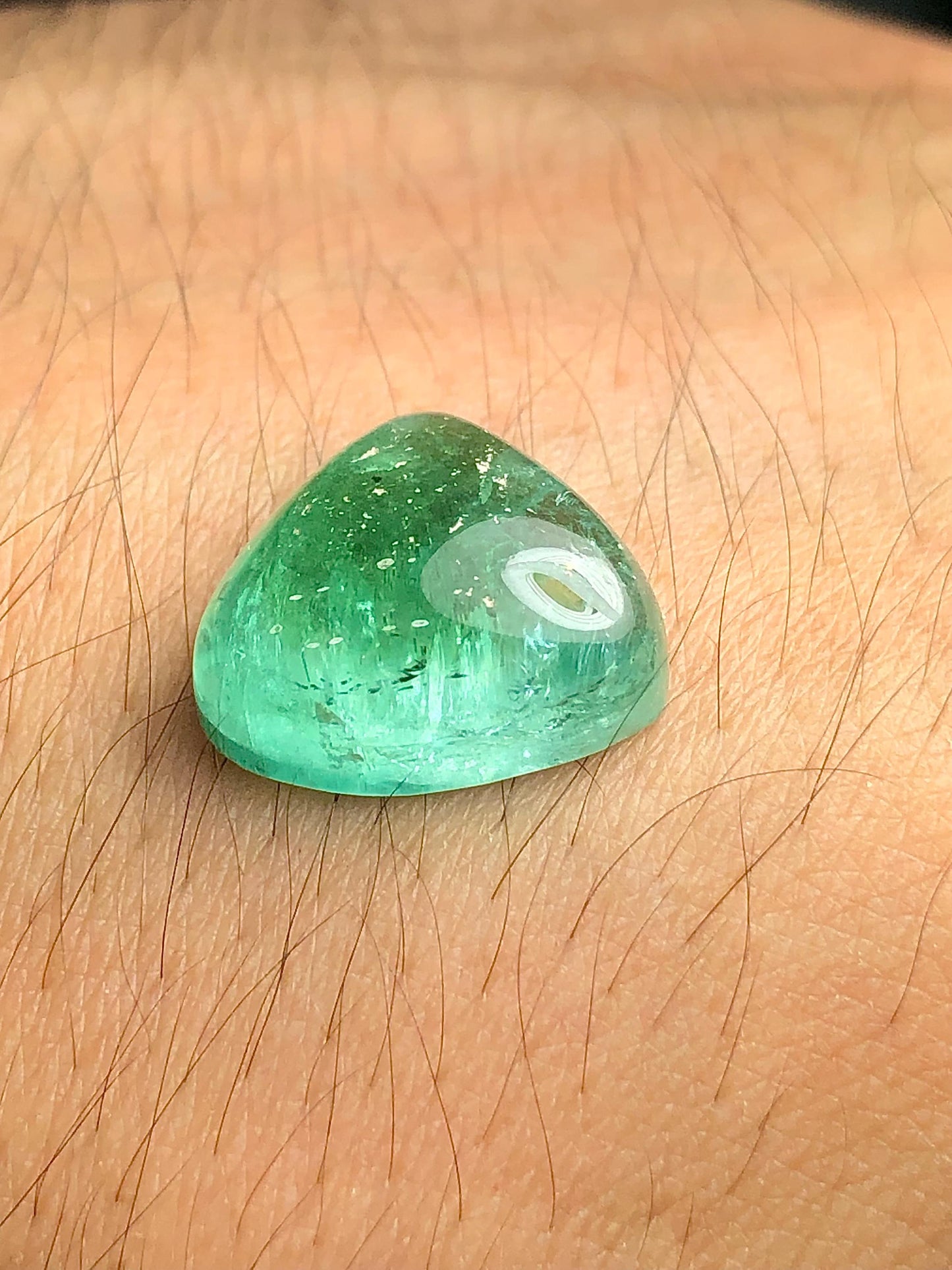 Green Tourmaline Cabochon 11.30 ct - Afghan Gem for Meaningful Creations