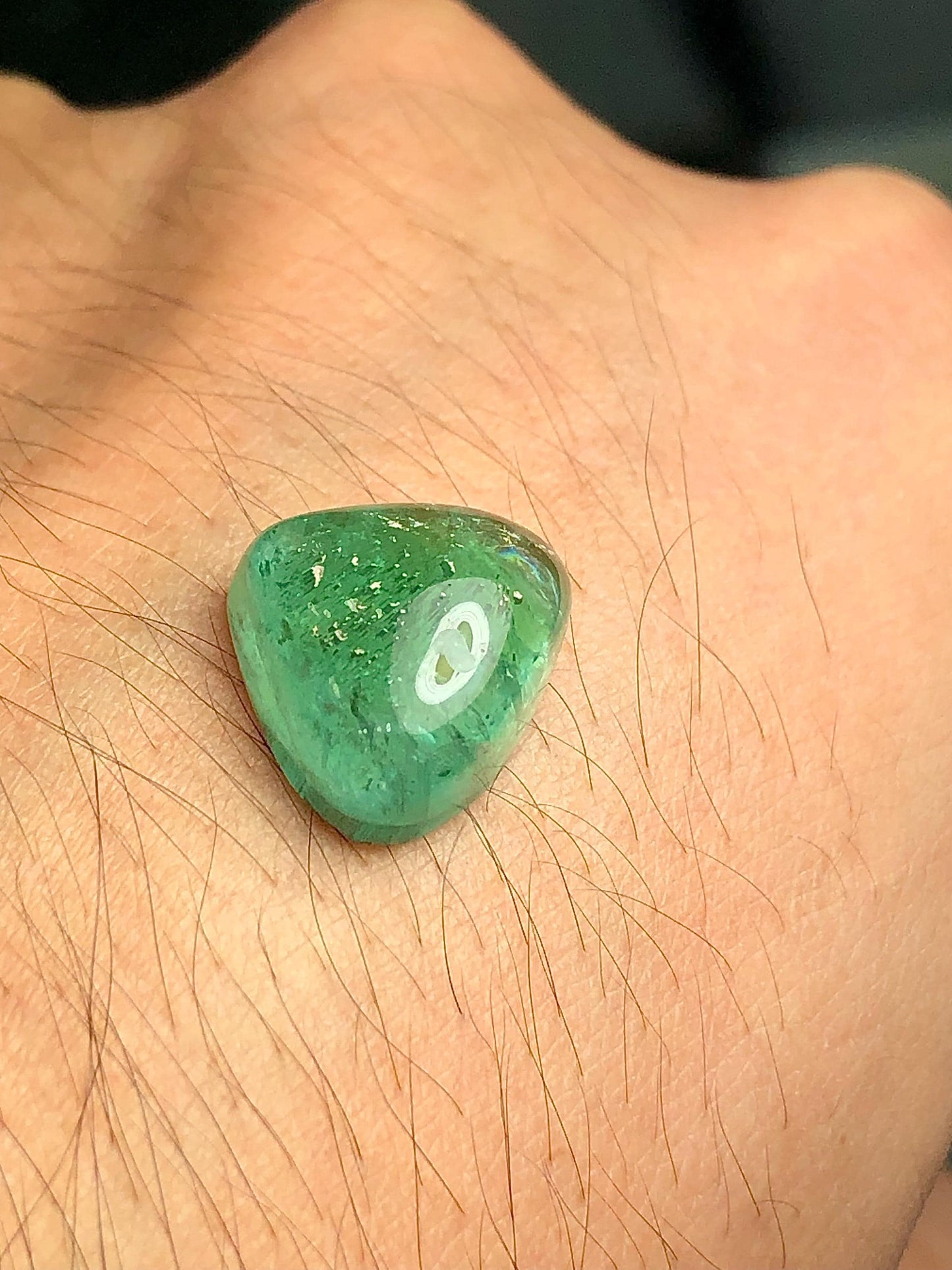 Green Tourmaline Cabochon 11.30 ct - Afghan Gem for Meaningful Creations