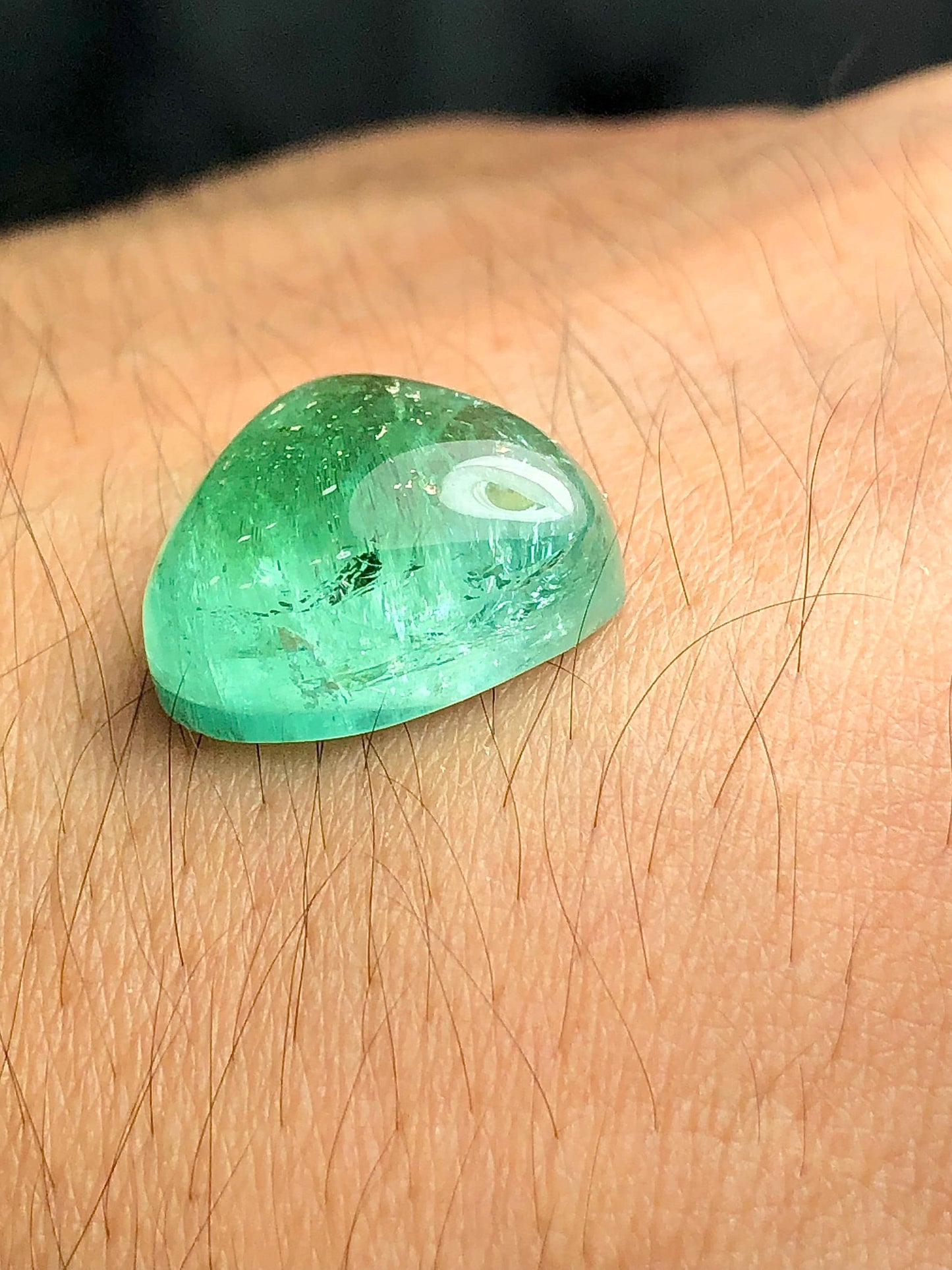 Green Tourmaline Cabochon 11.30 ct - Afghan Gem for Meaningful Creations