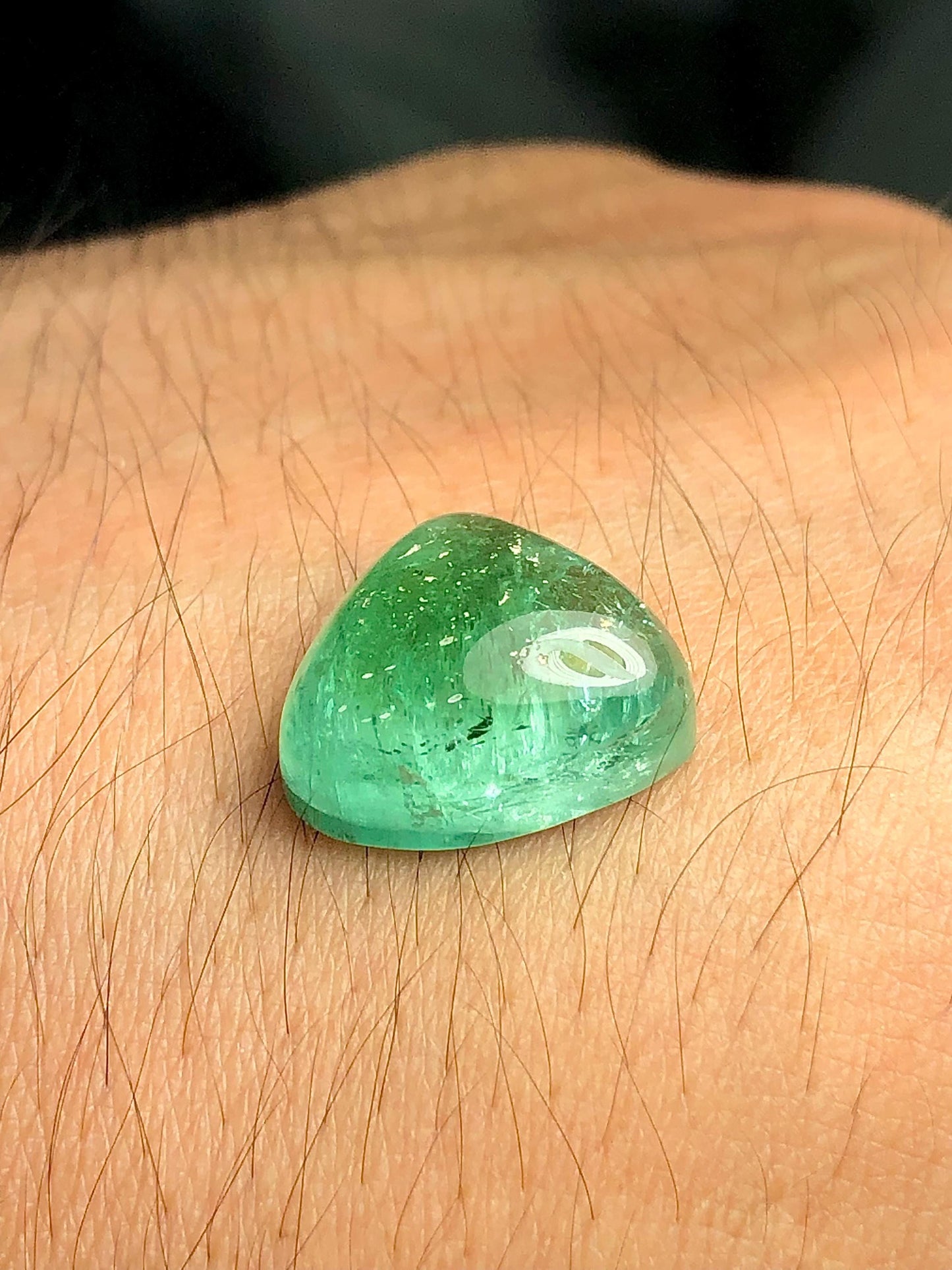 Green Tourmaline Cabochon 11.30 ct - Afghan Gem for Meaningful Creations