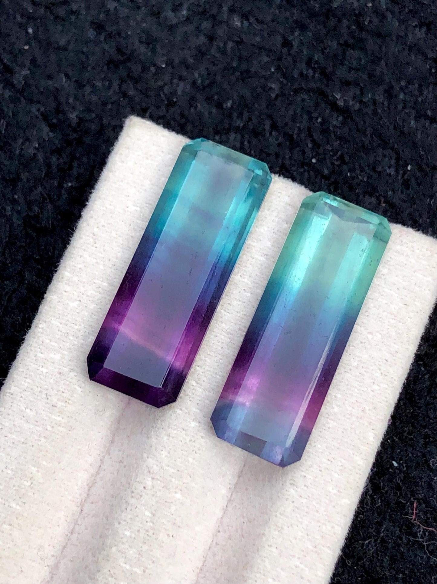 Tri Colour Fluorite Cabochon Pair 23.55 ct - Chakra Balancing Crystals