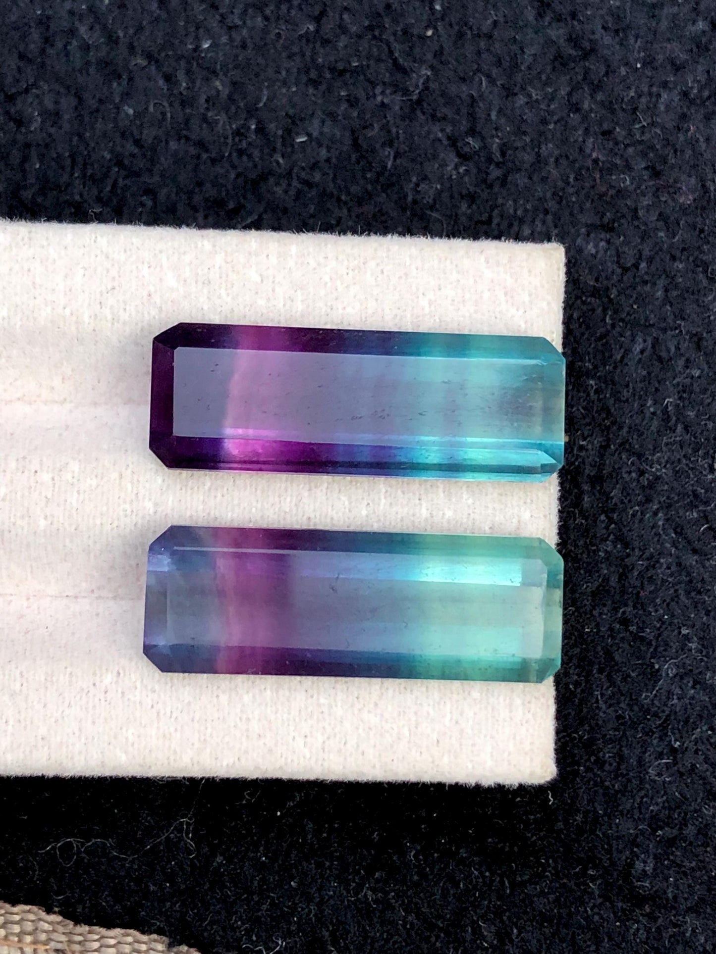 Tri Colour Fluorite Cabochon Pair 30 ct - Healing Crystals for Jewelry