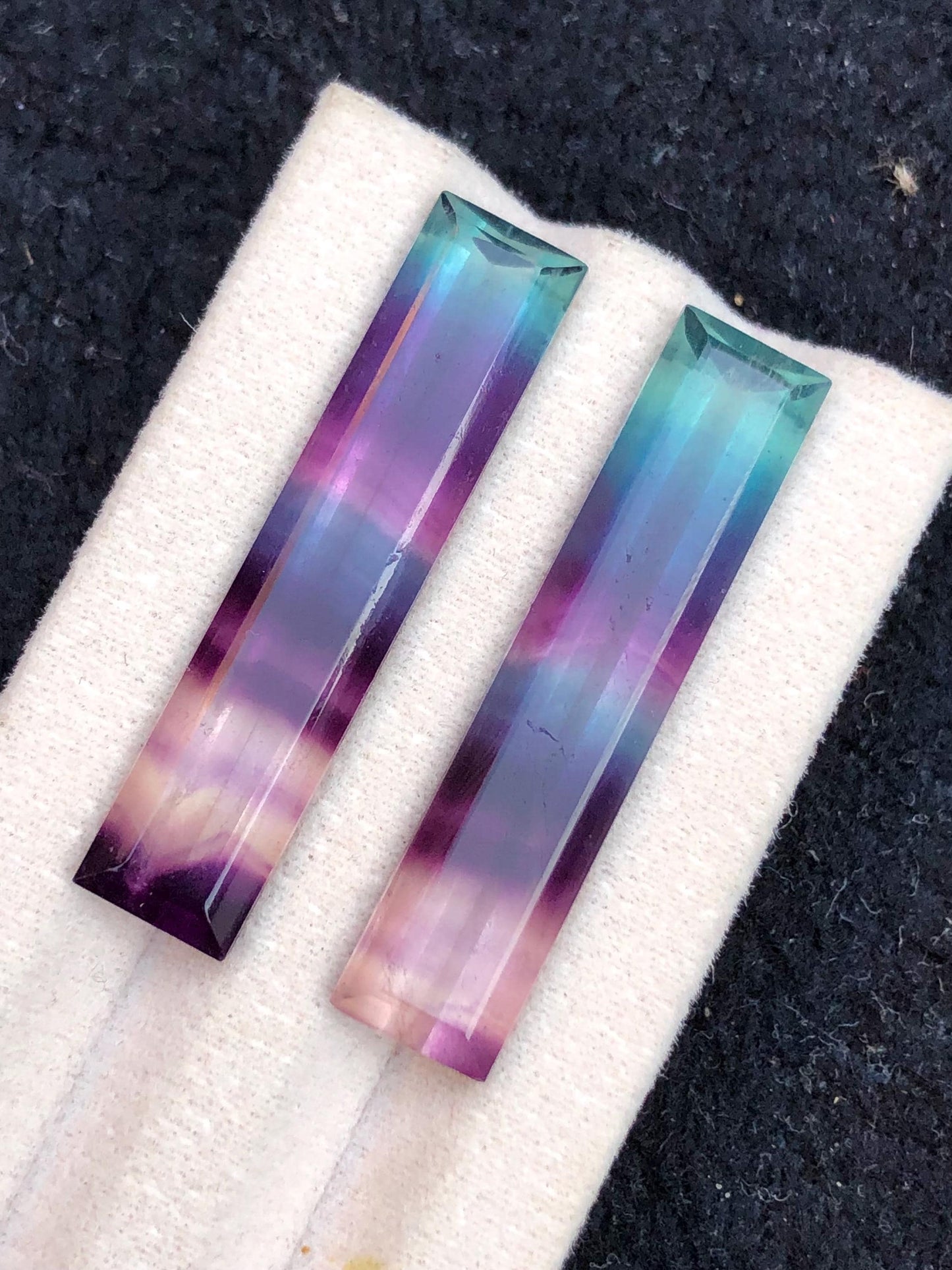 Rainbow Fluorite Cabochon Pair 33.80 ct - Vibrant Crystal Duo