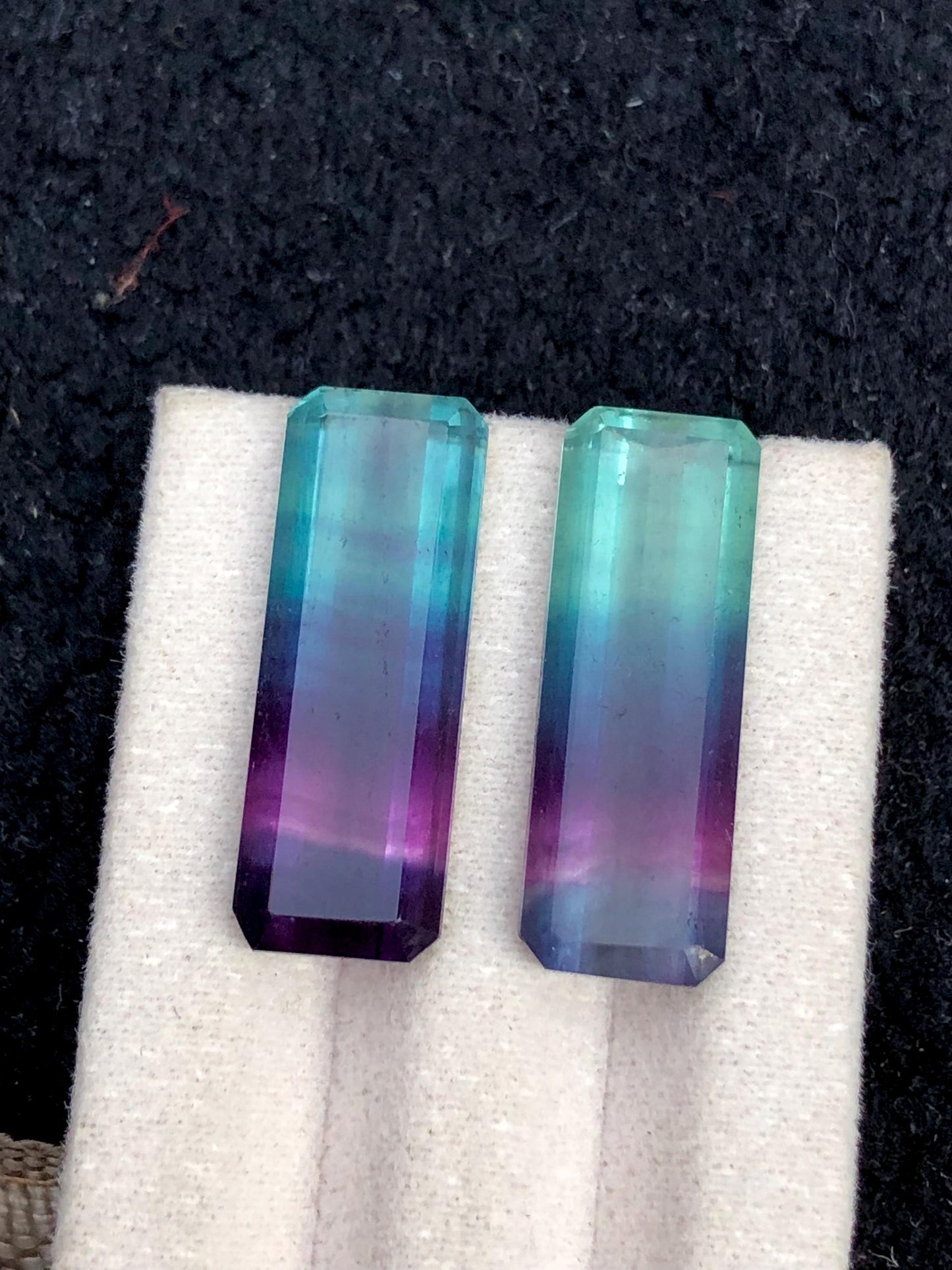 Tri Colour Fluorite Cabochon Pair 30 ct - Healing Crystals for Jewelry