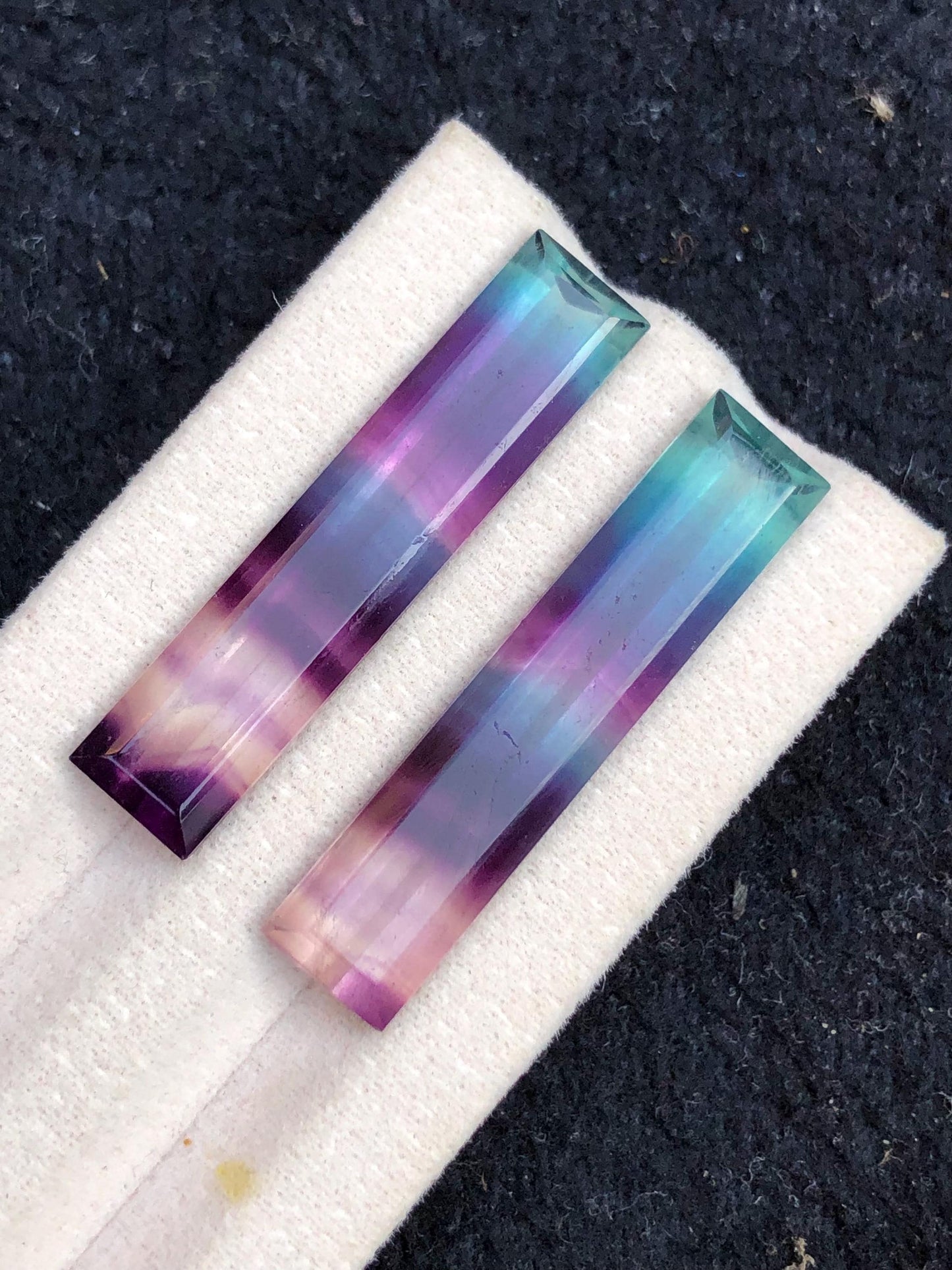 Rainbow Fluorite Cabochon Pair 33.80 ct - Vibrant Crystal Duo